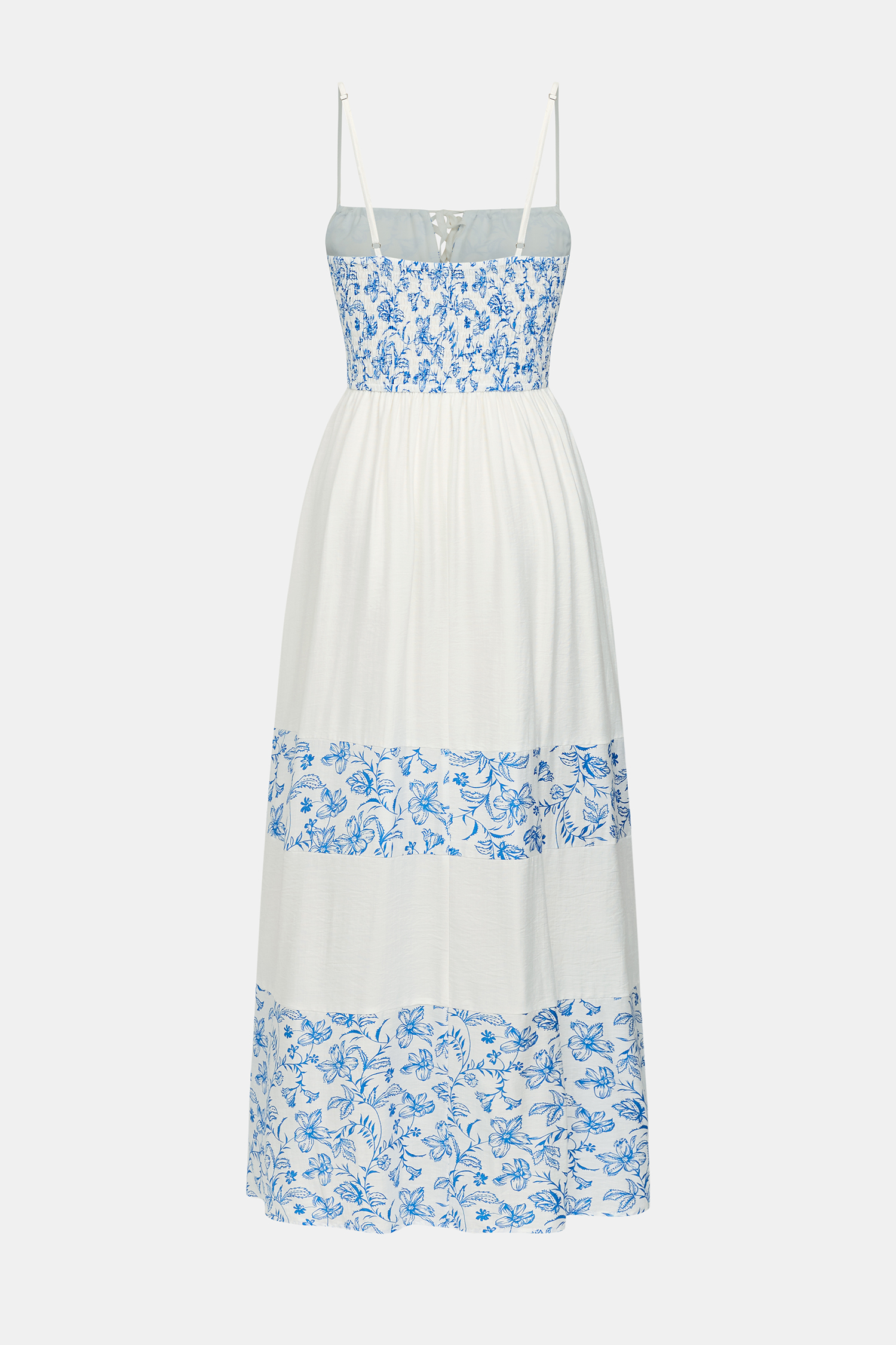 Robe longue florale tricot col carré