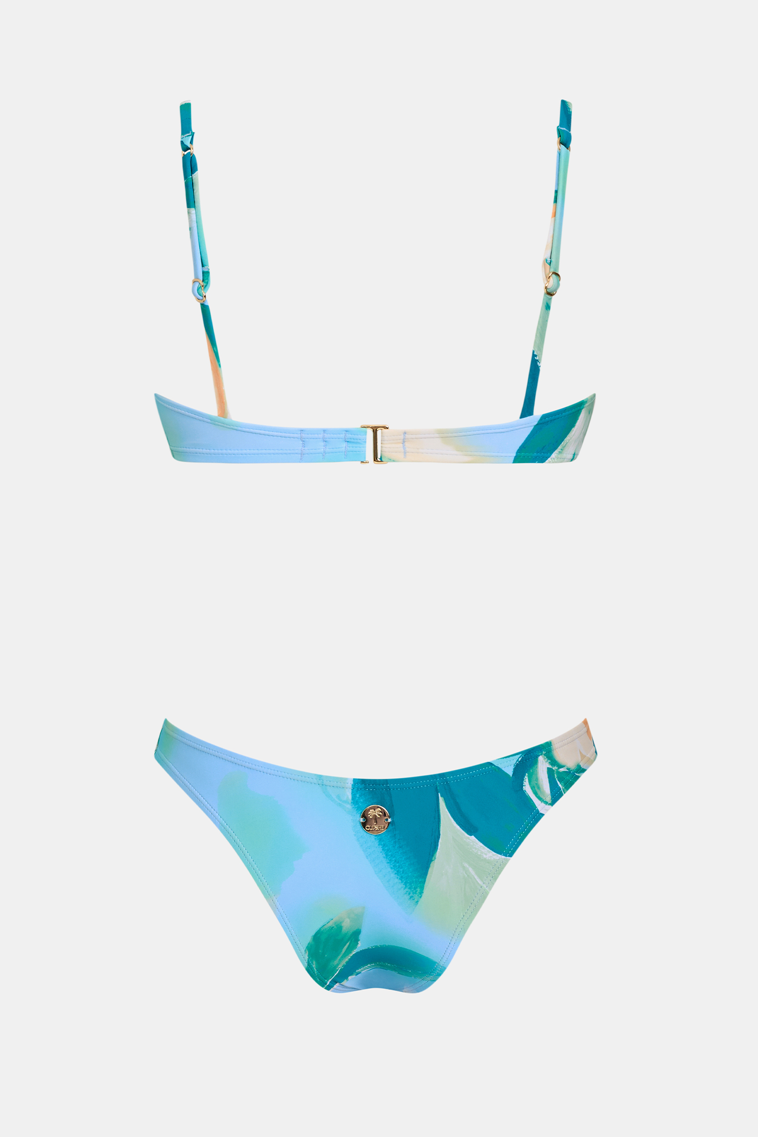 Geblümtes Mid-Waist Brazilian-Bikini-Set