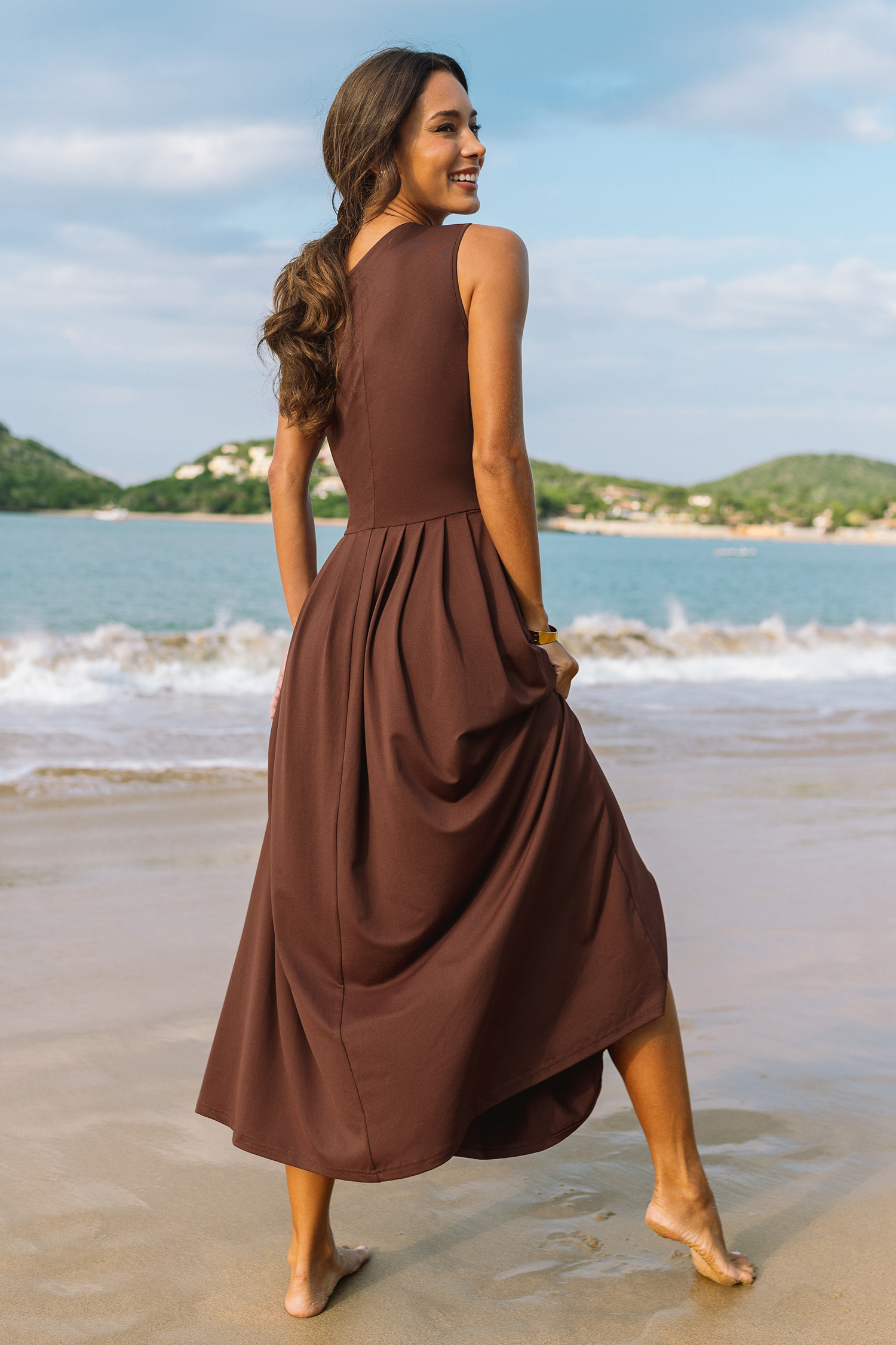 In the Spotlight Brown Maxi Dress