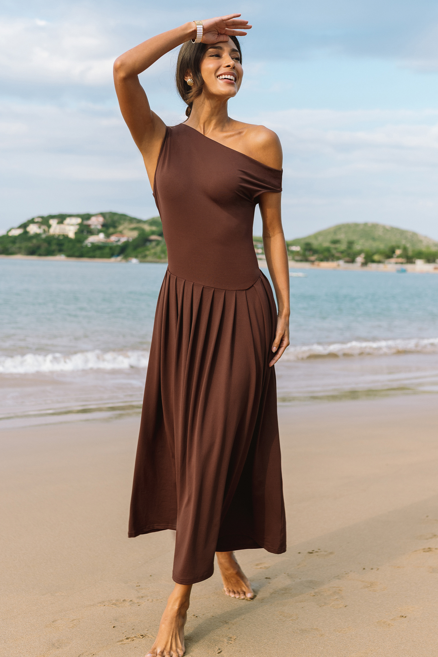 In the Spotlight Brown Maxi Dress