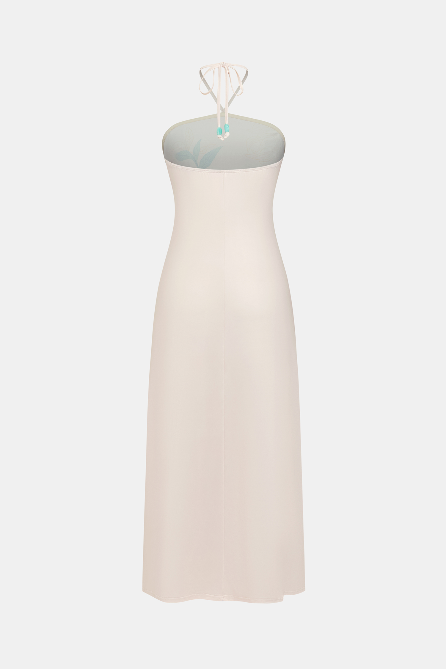 Robe longue florale à col haut