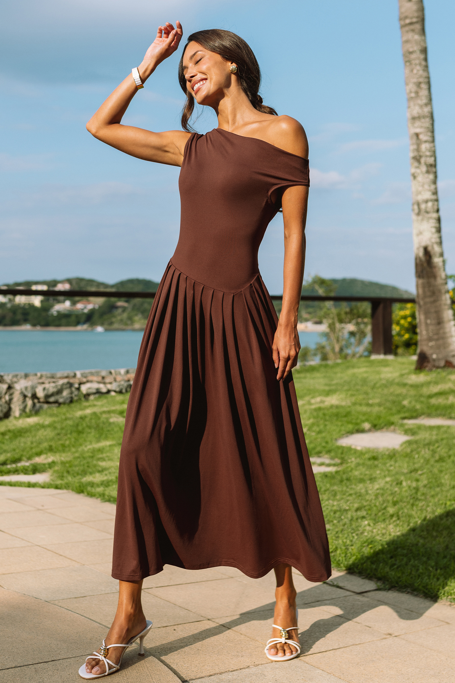 In the Spotlight Brown Maxi Dress