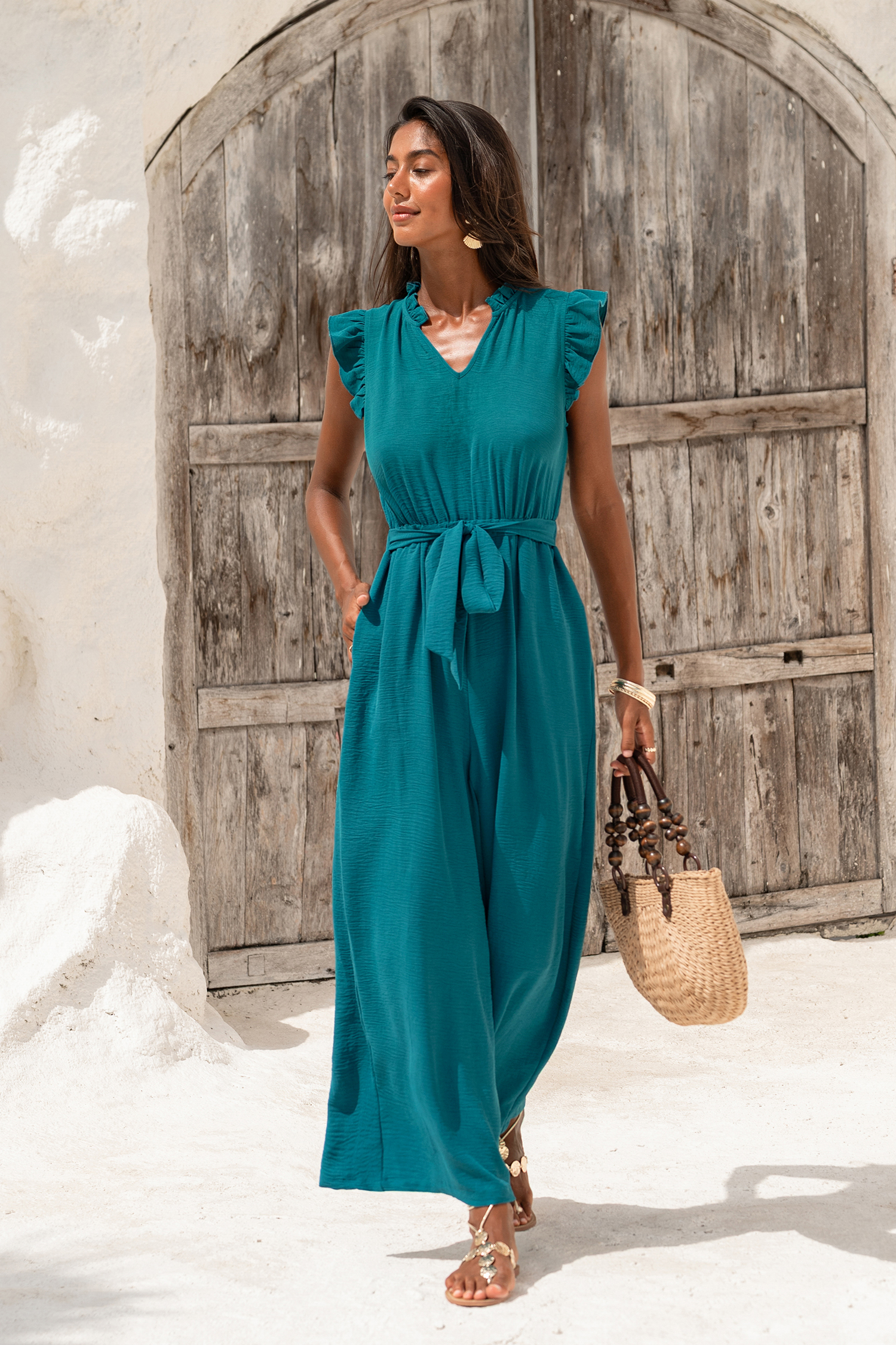 Work of Art Aqua Jumpsuit