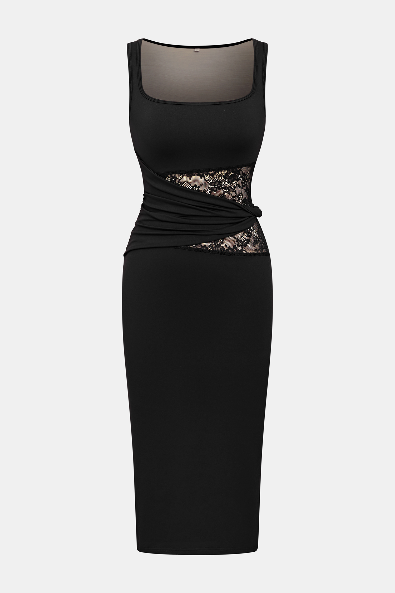 Robe midi noire en tricot avec gaine intégrée