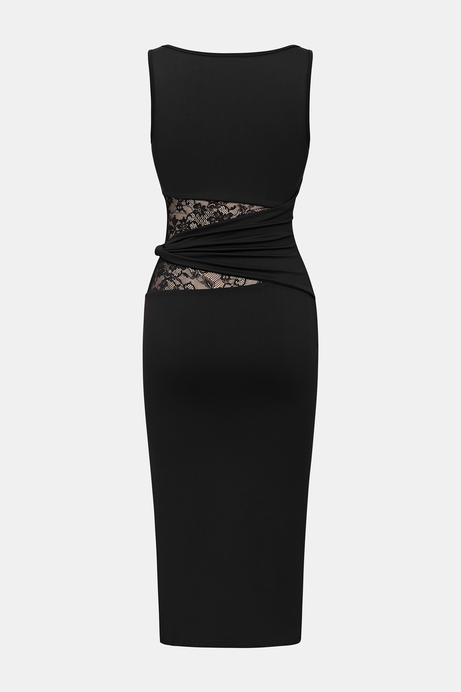 Robe midi noire en tricot avec gaine intégrée