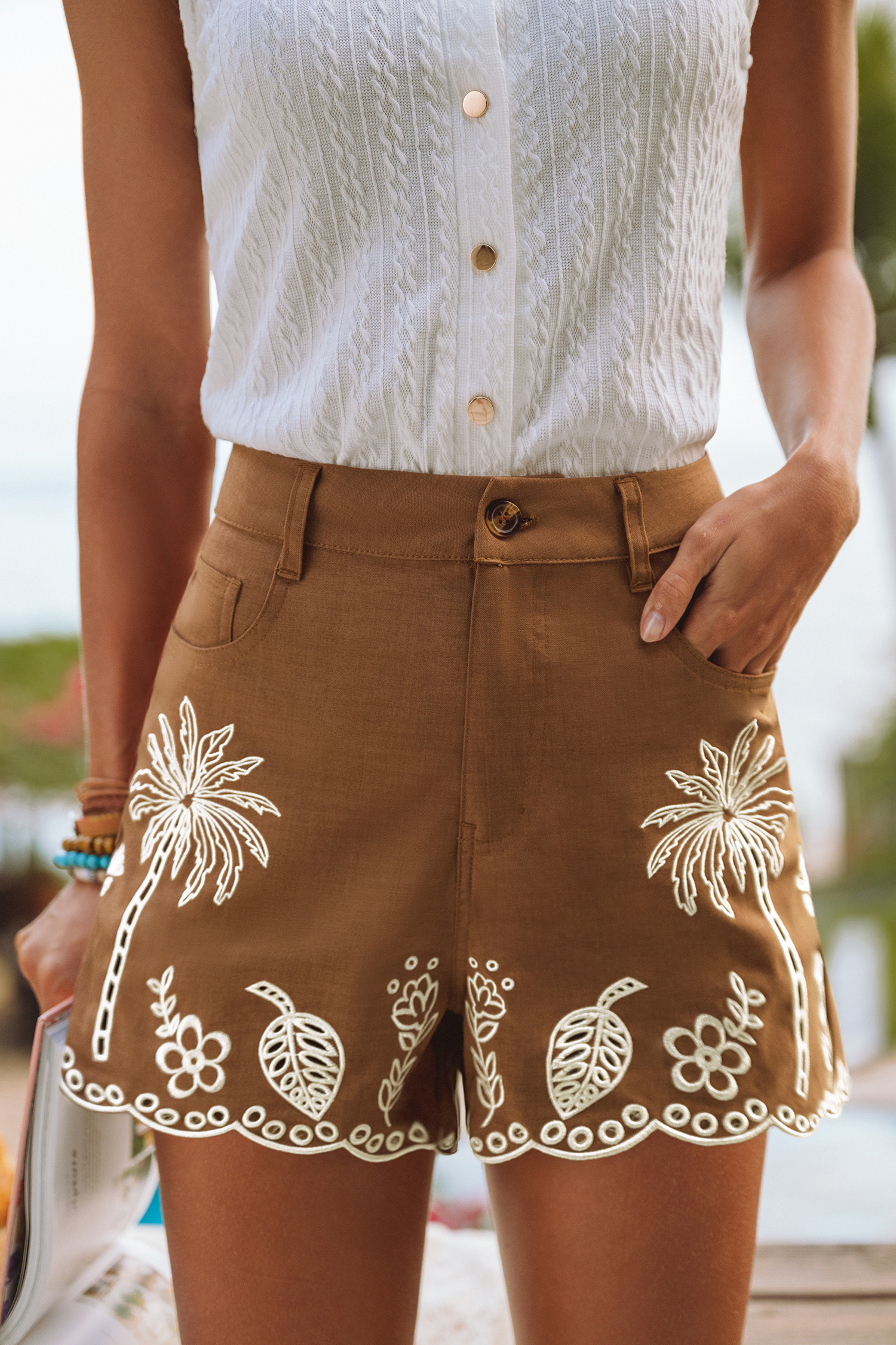 Pantaloncini tropicali Stay Golden