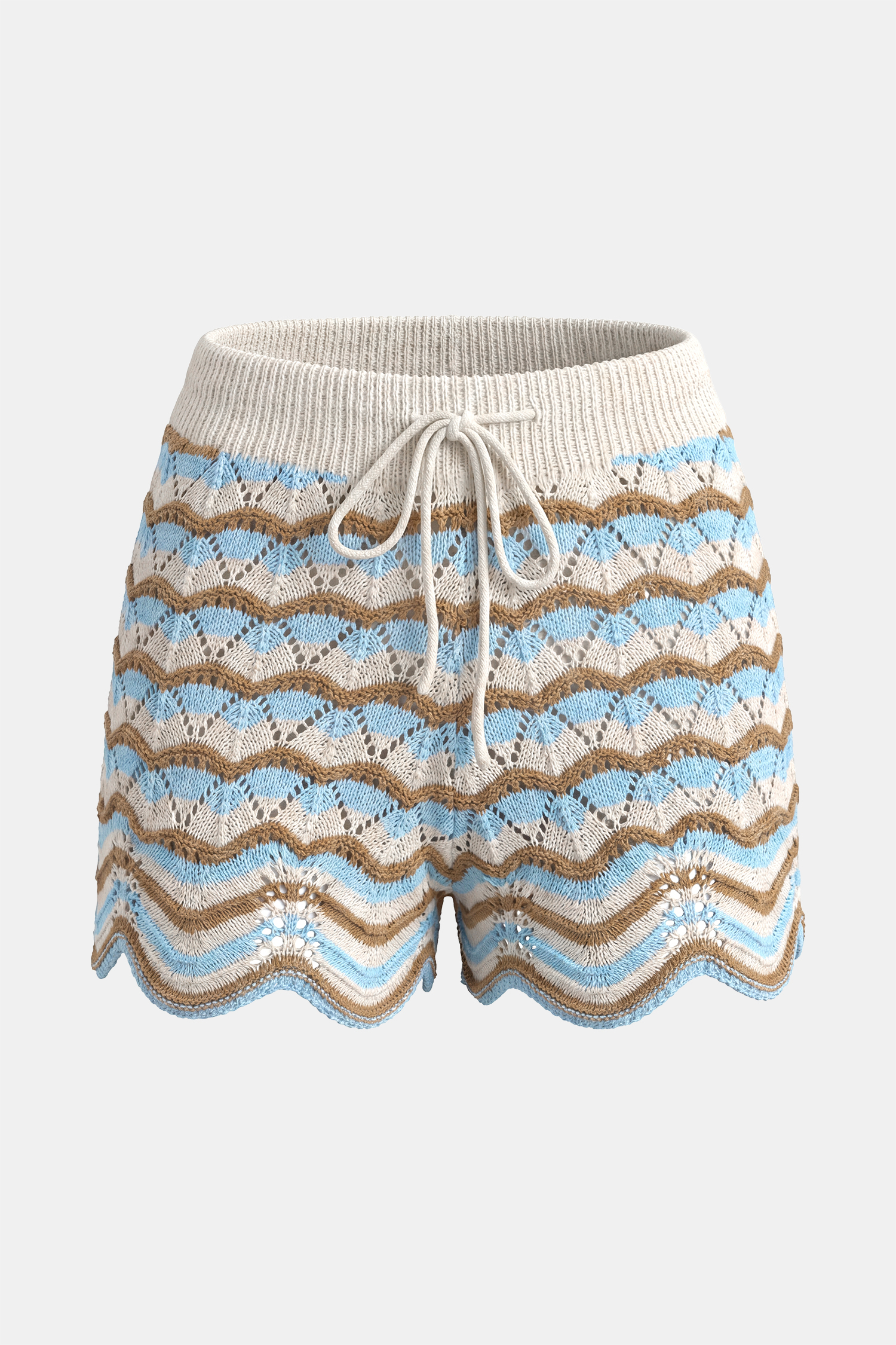 Twice Shy Striped Cover-Up Shorts