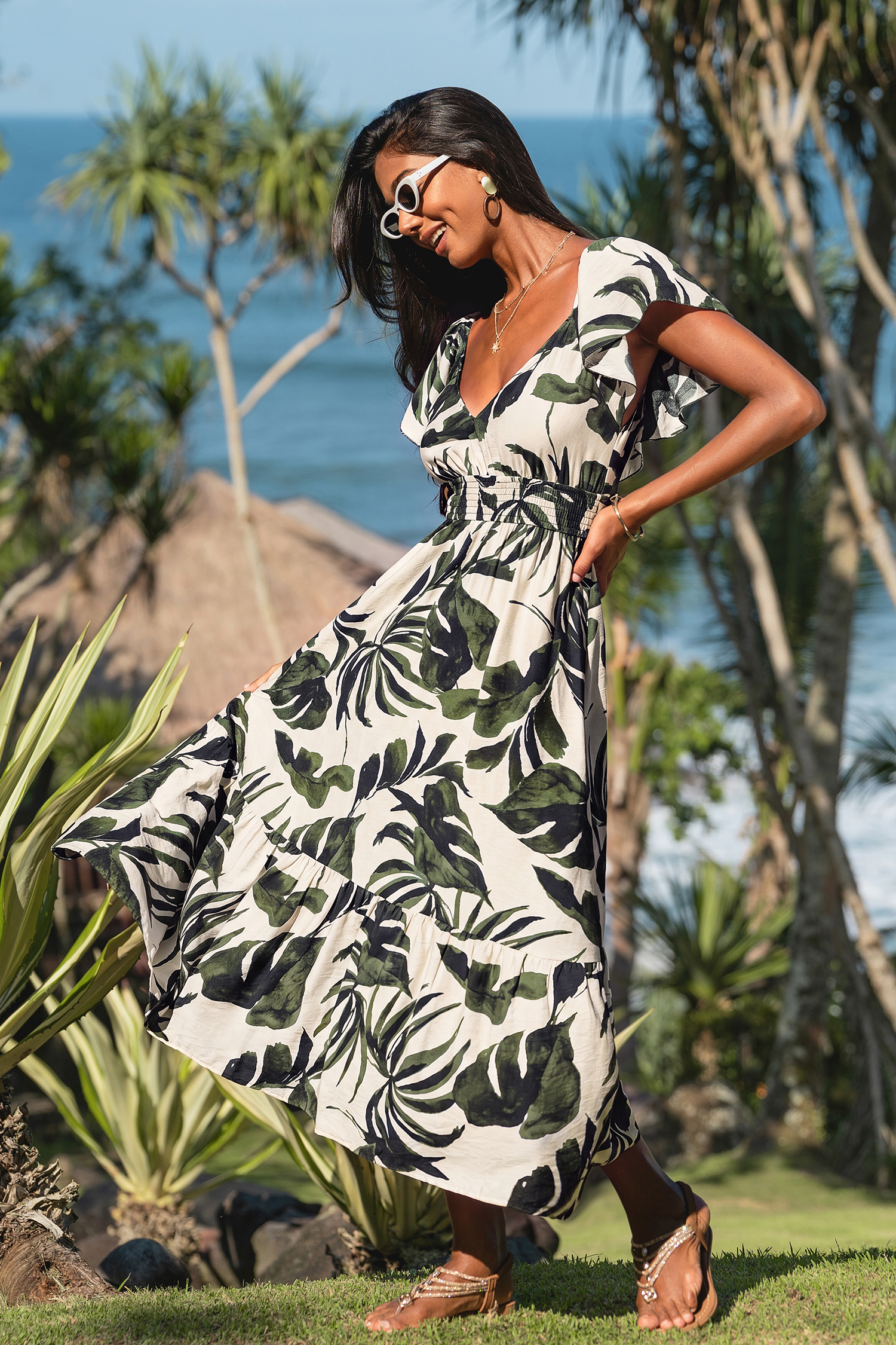 Seas the Moment Tropical Maxi Dress