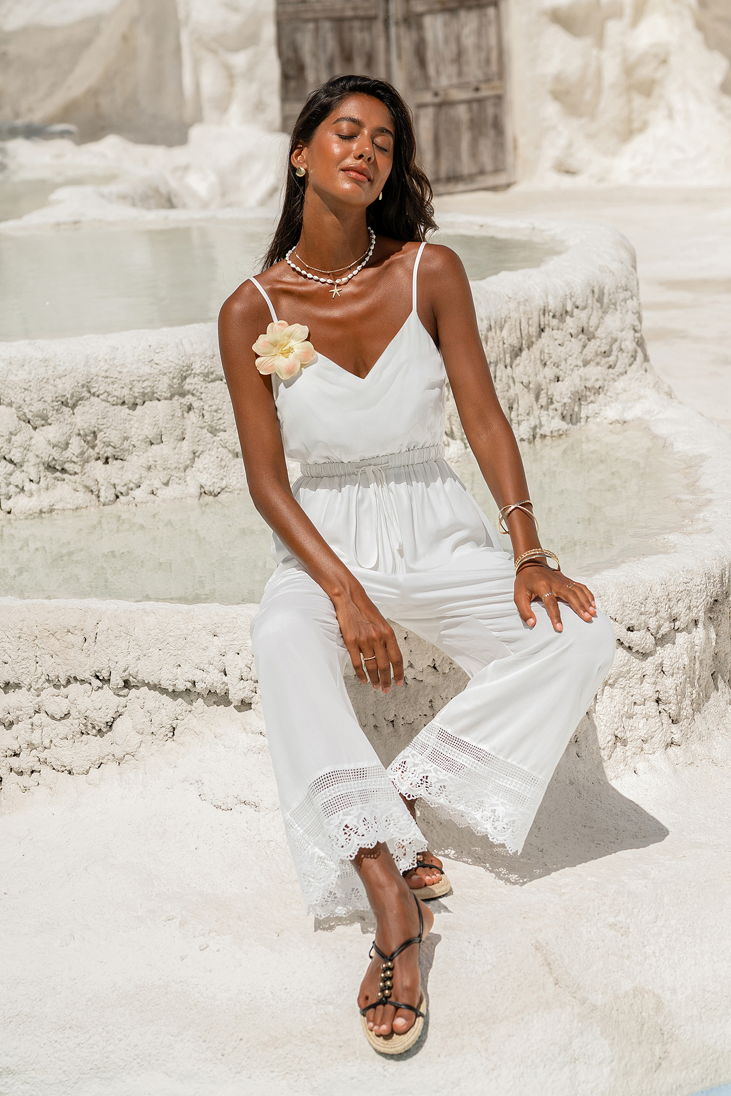 Sunlit Shore White Jumpsuit