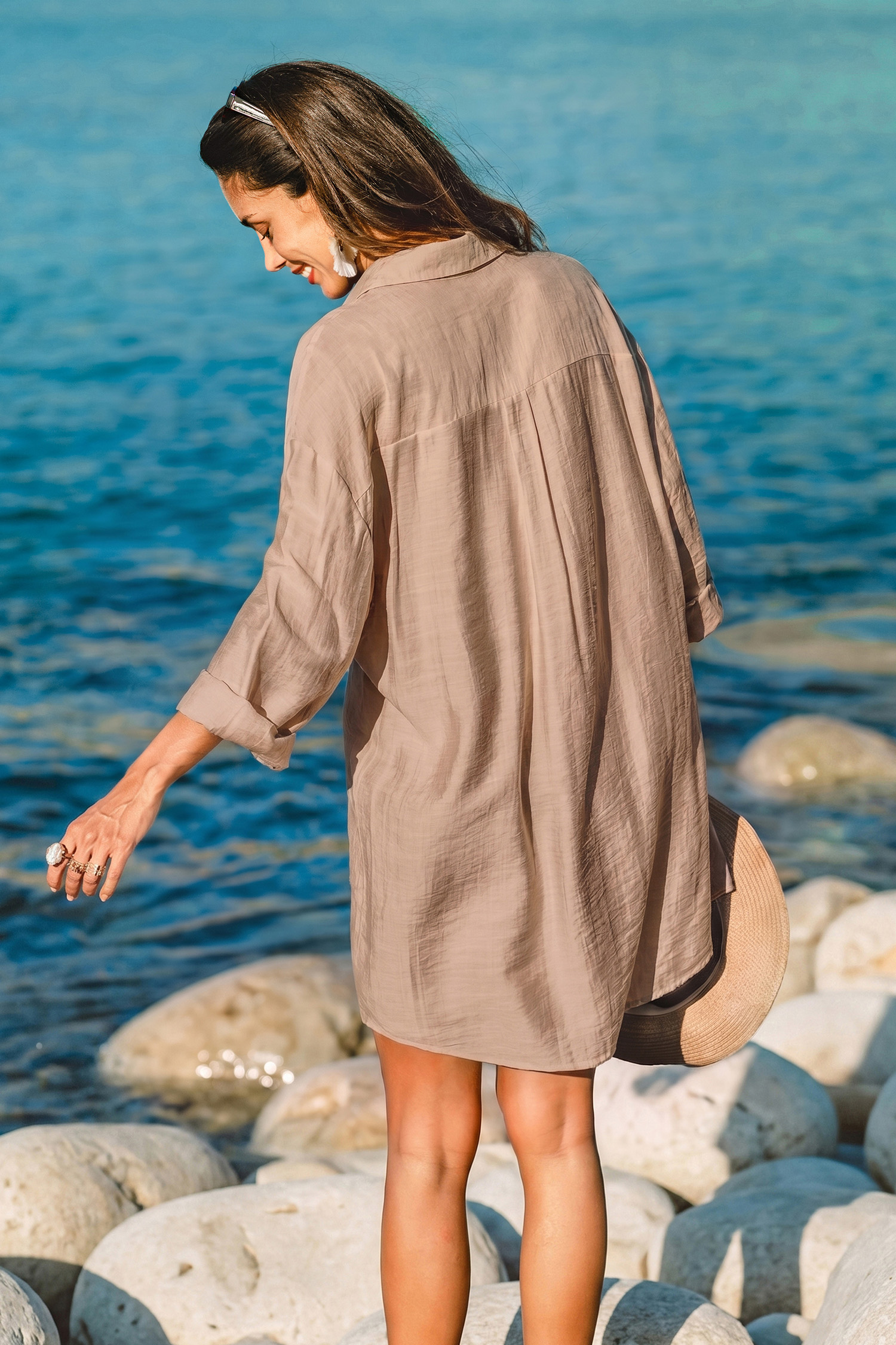 Inner Glow Khaki Cover-Up Minijurk