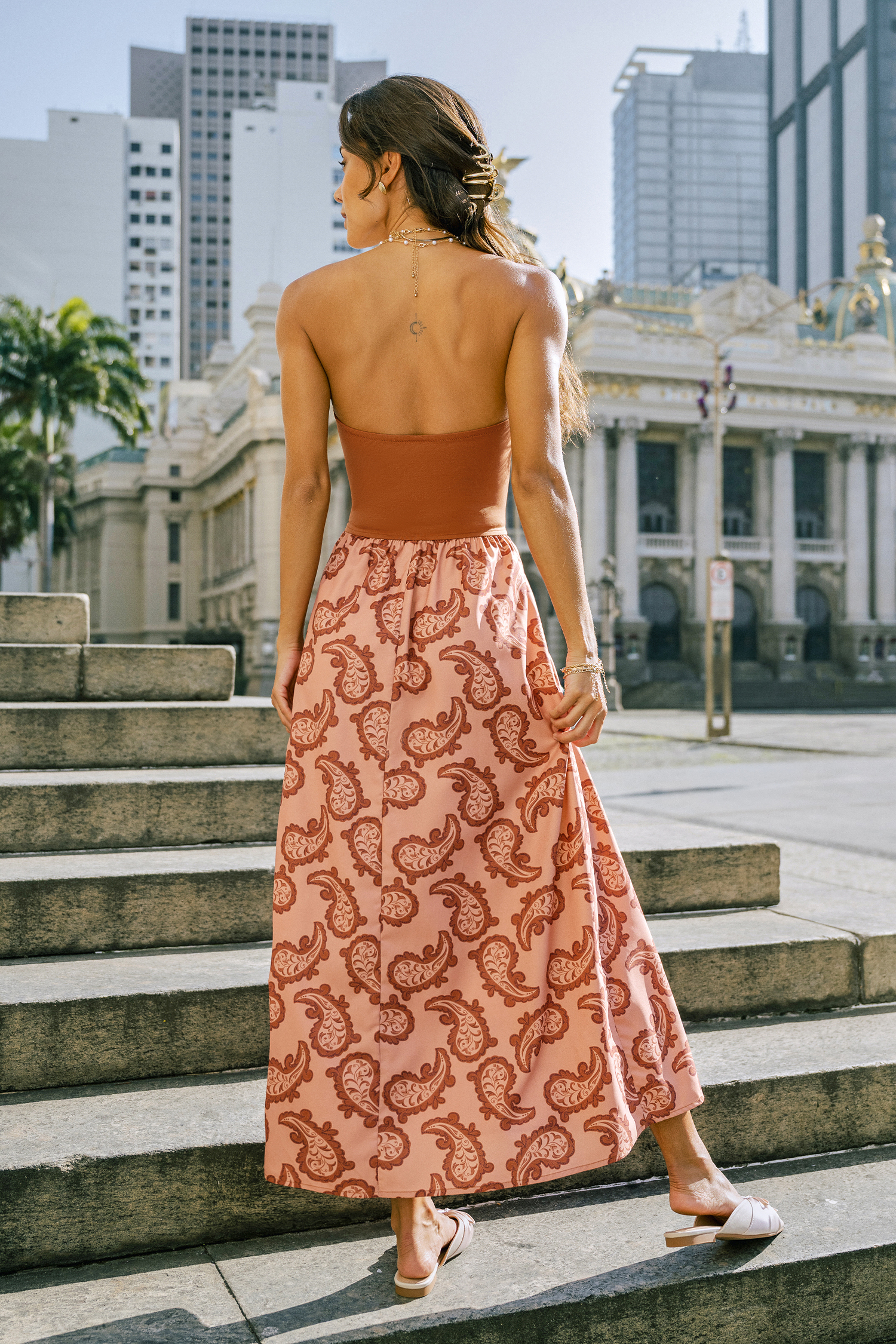 Abito lungo Paisley per una vacanza romantica