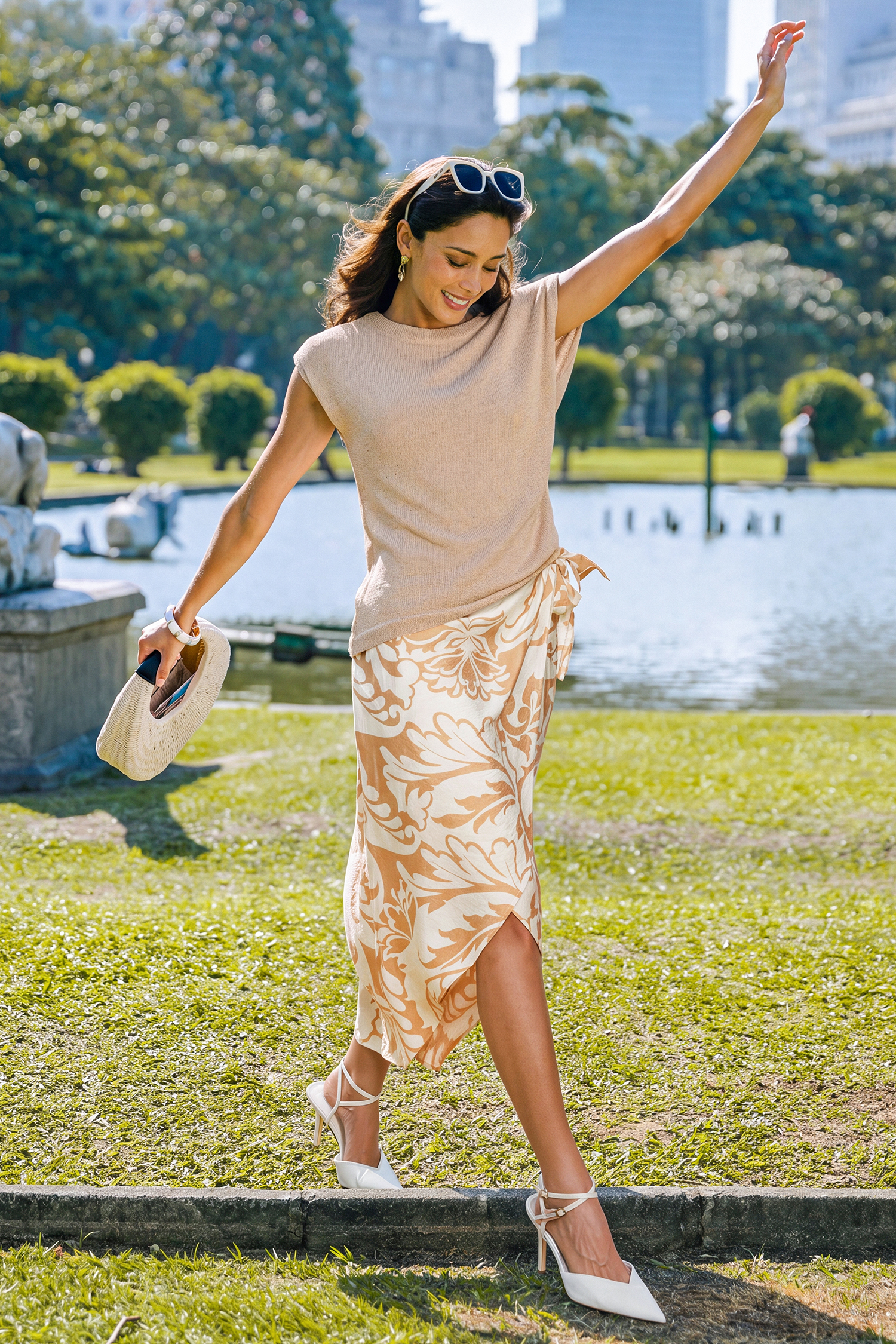Gonna midi Tulum Heat con stampa paisley