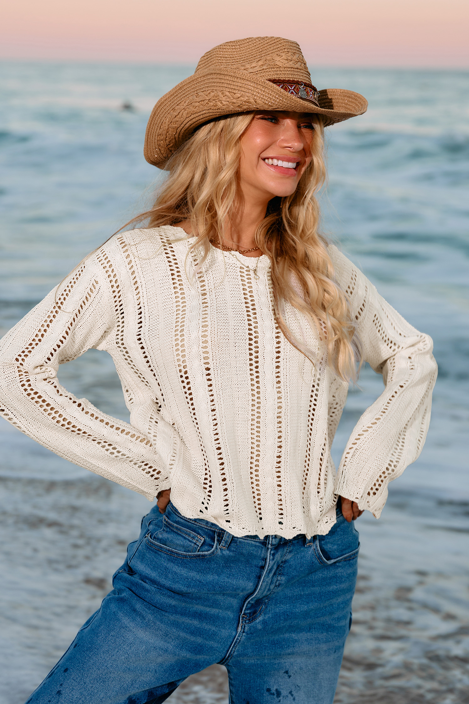 Sweet as Honey Beige Cover-Up Top