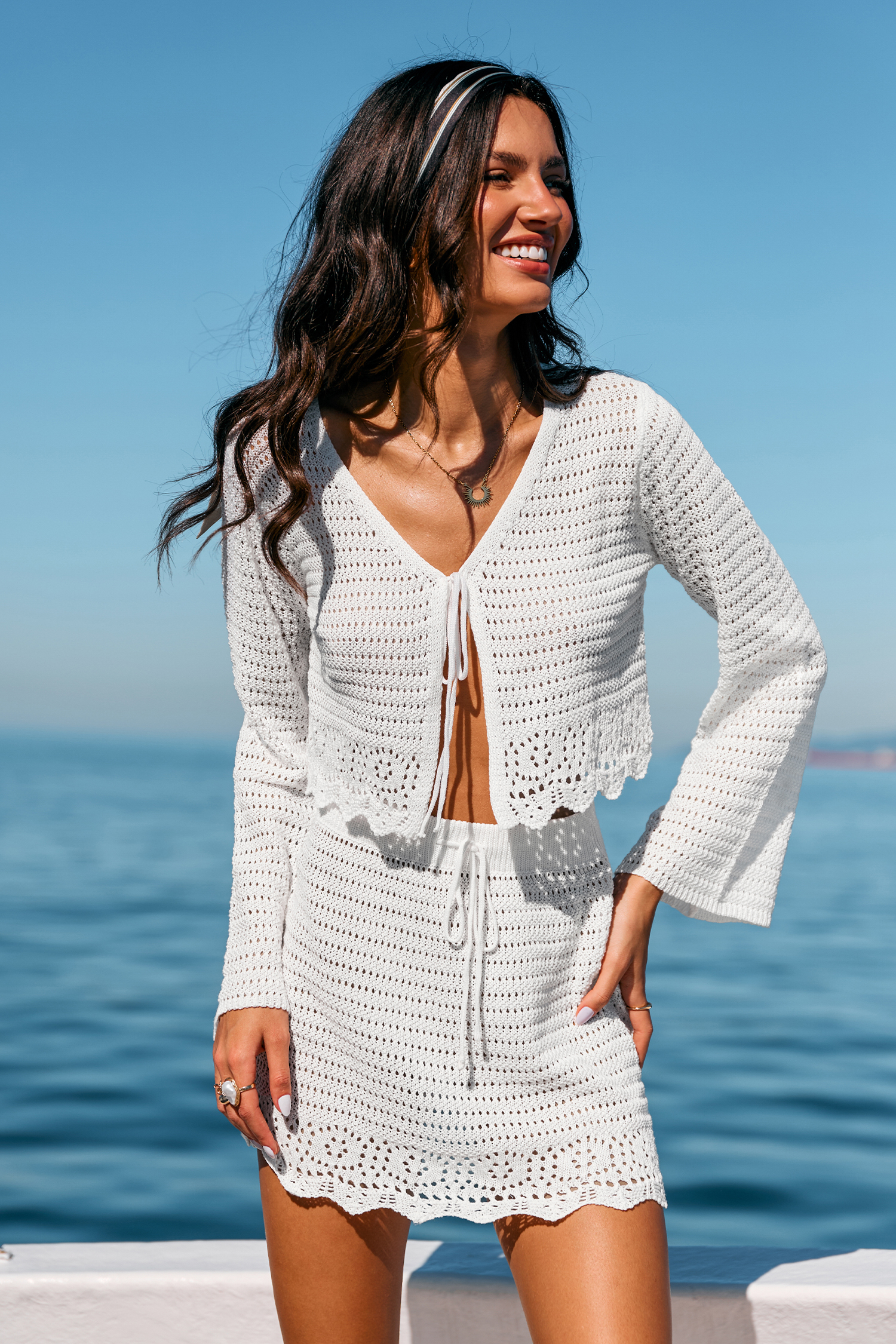 Local Time White Cover-Up 2-Piece Set