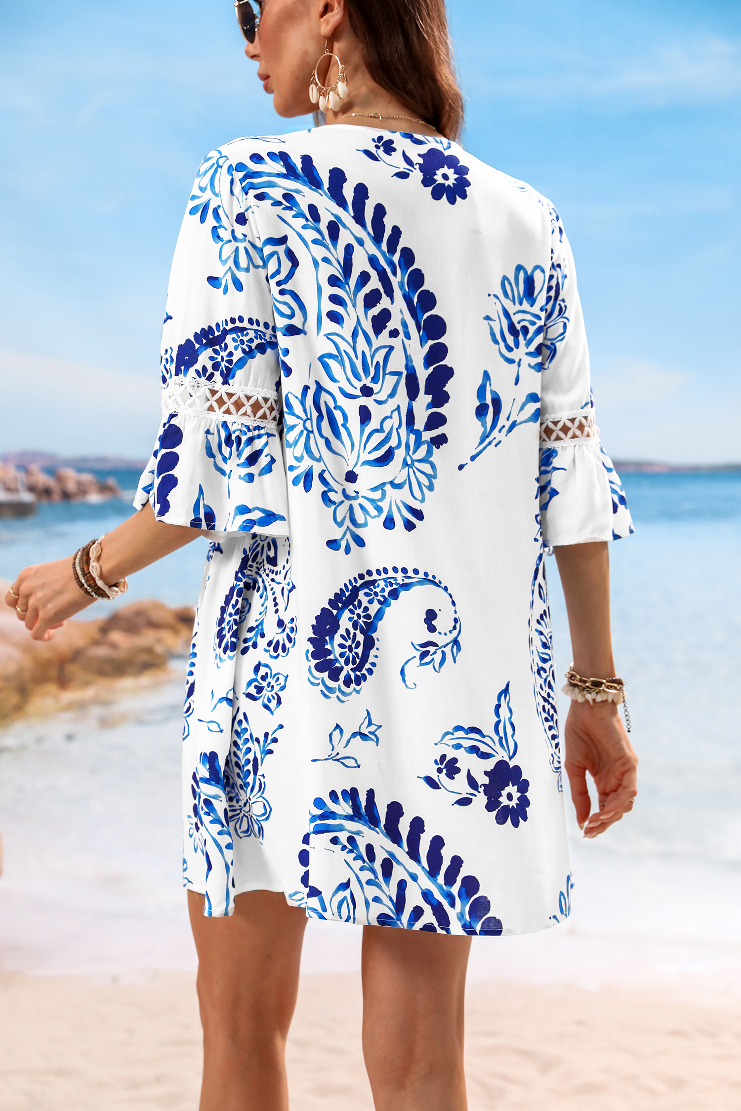 Floral Paisley Print Lace Dress