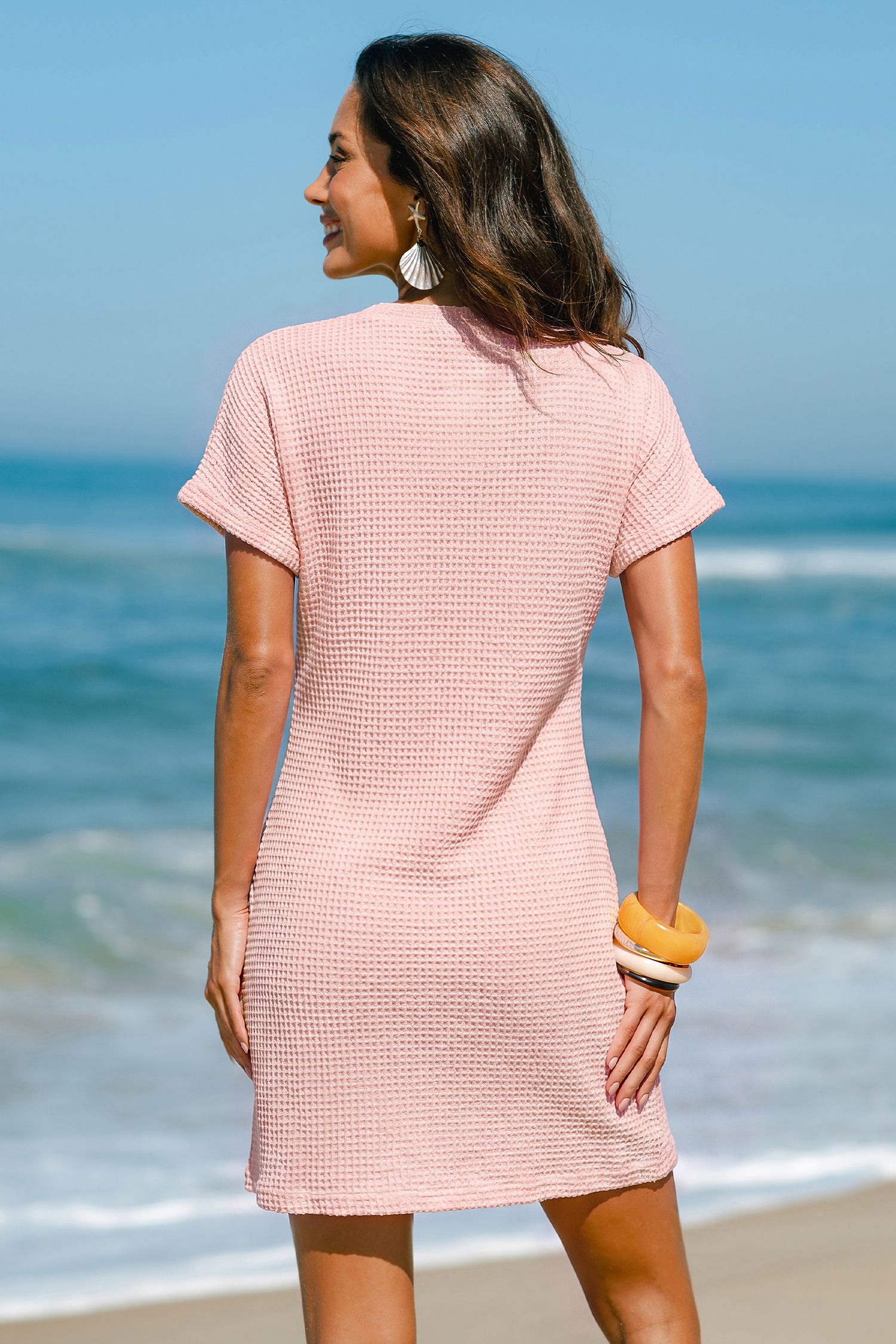 So Mellow Pink Cover-Up Mini Dress