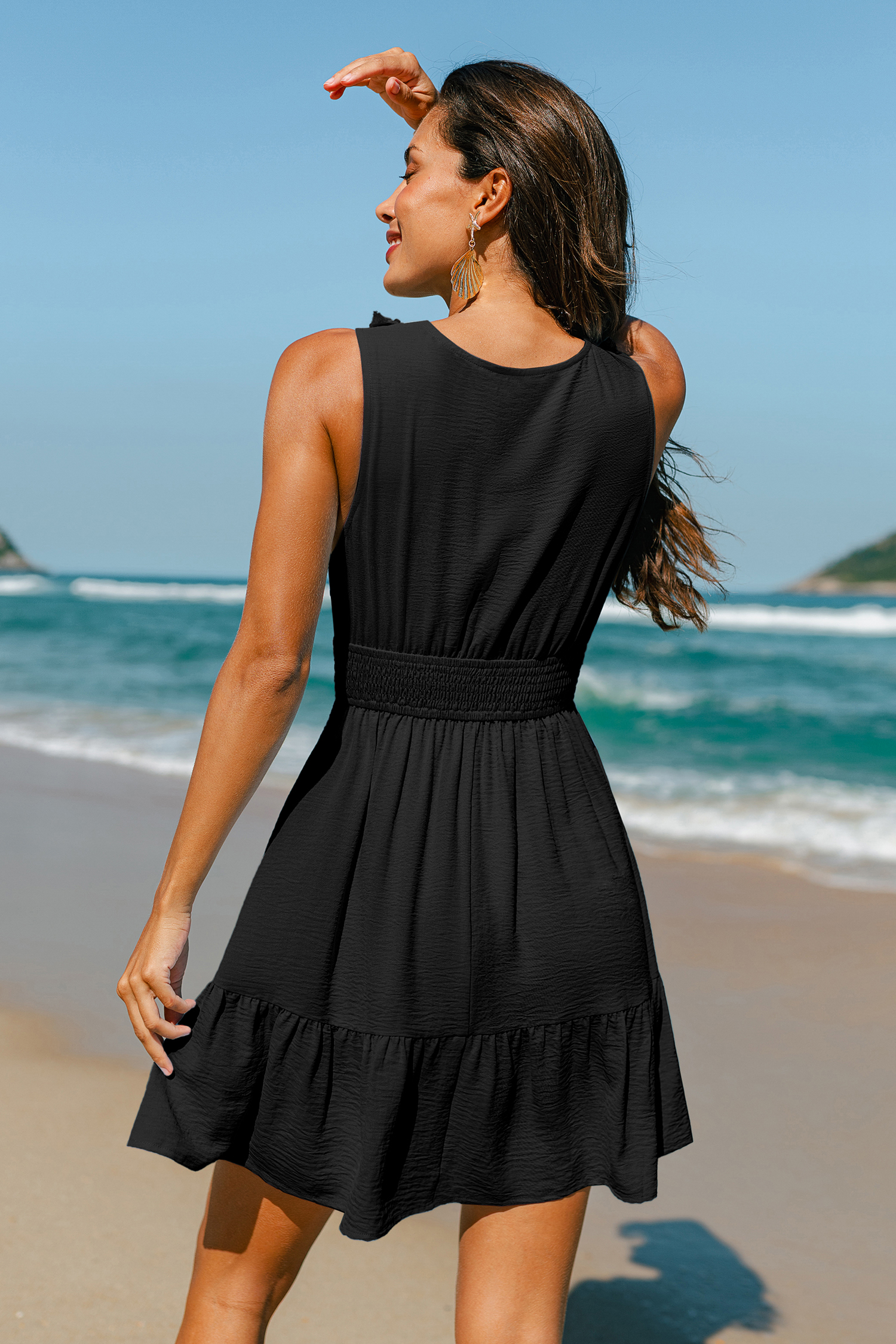 Movement Black Mini Dress