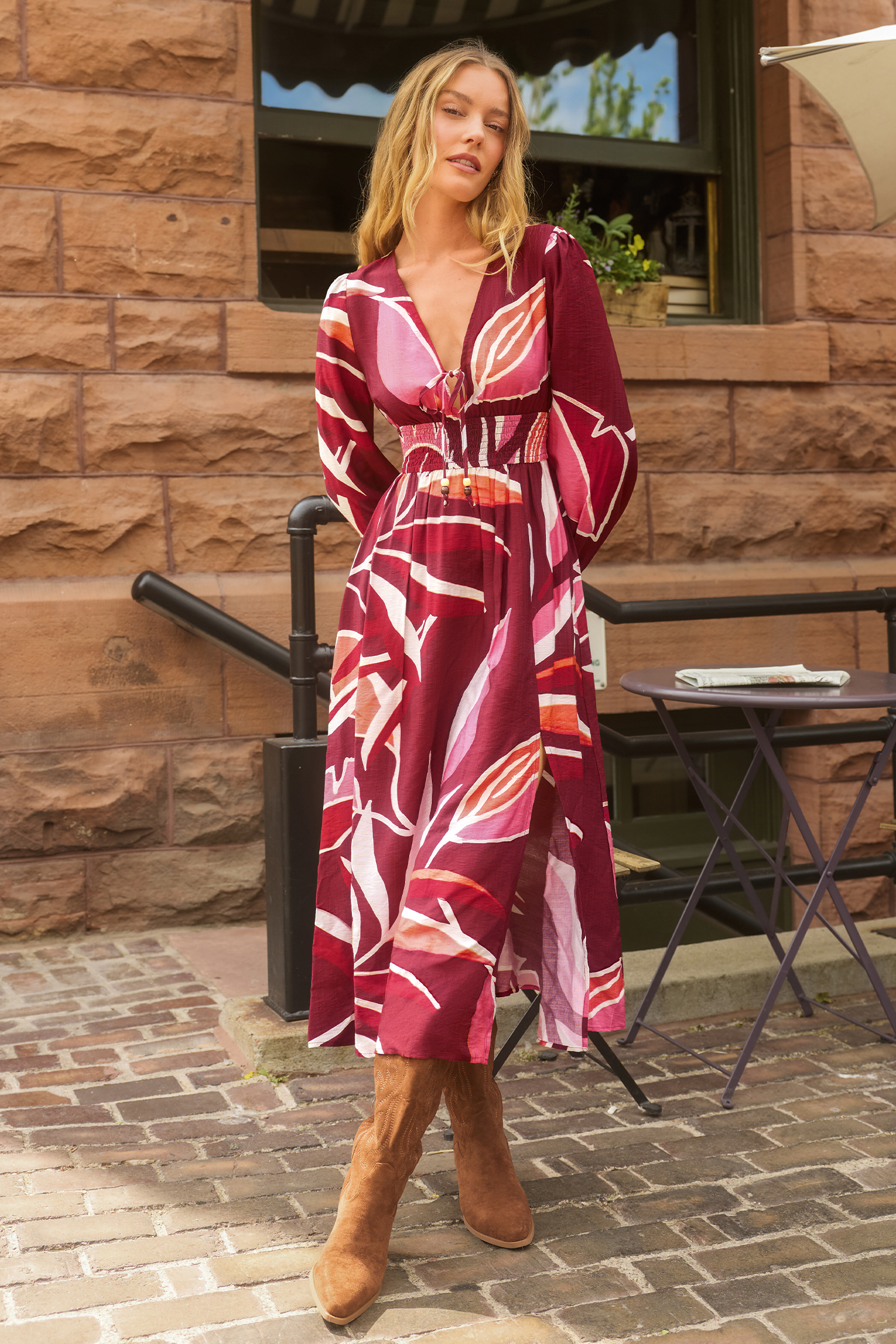 Meadow Walk Tropical Maxi Dress