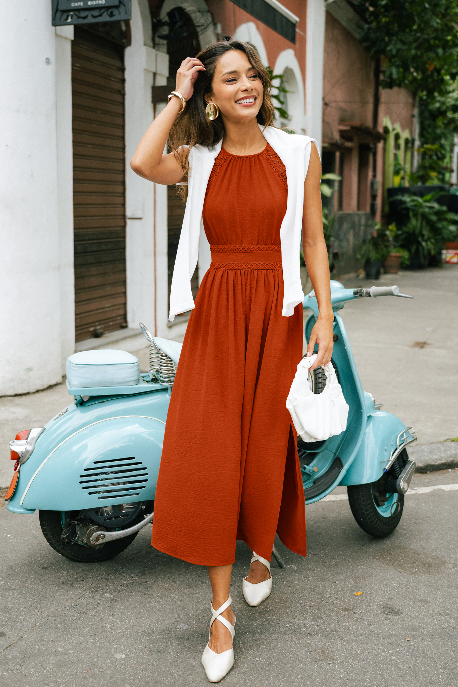 Deep Trance Orange Maxi Dress