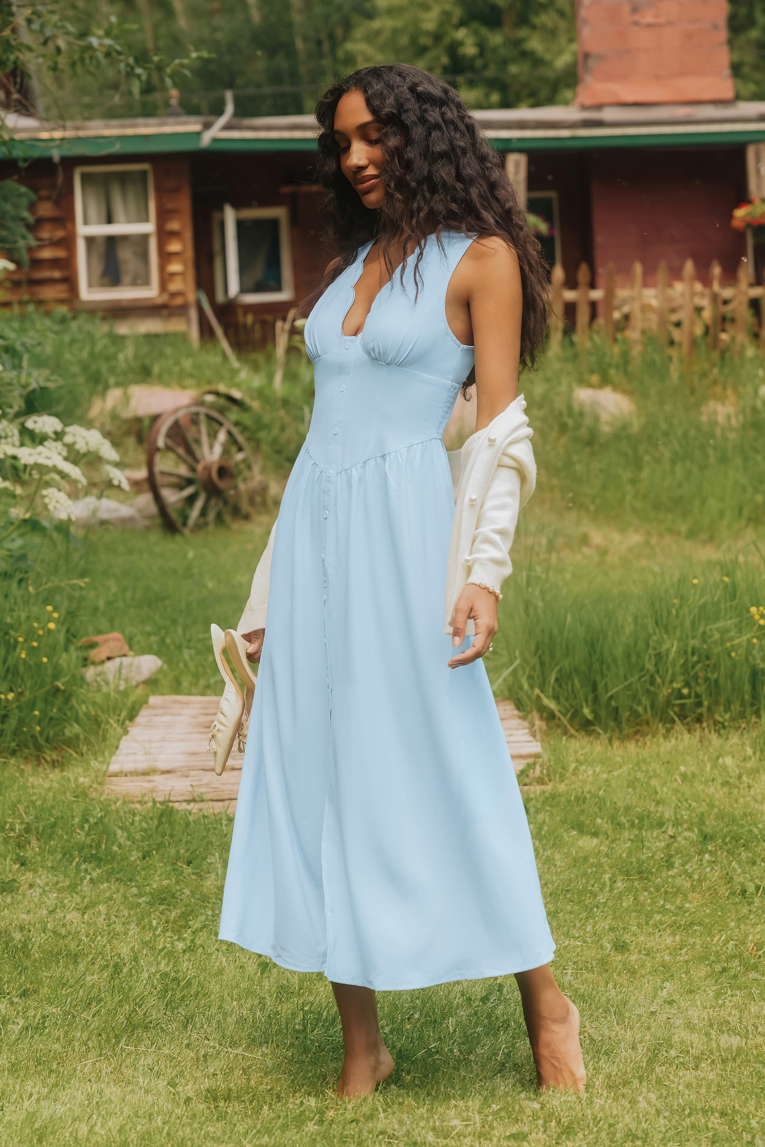 Abito lungo blu Little Hideaway