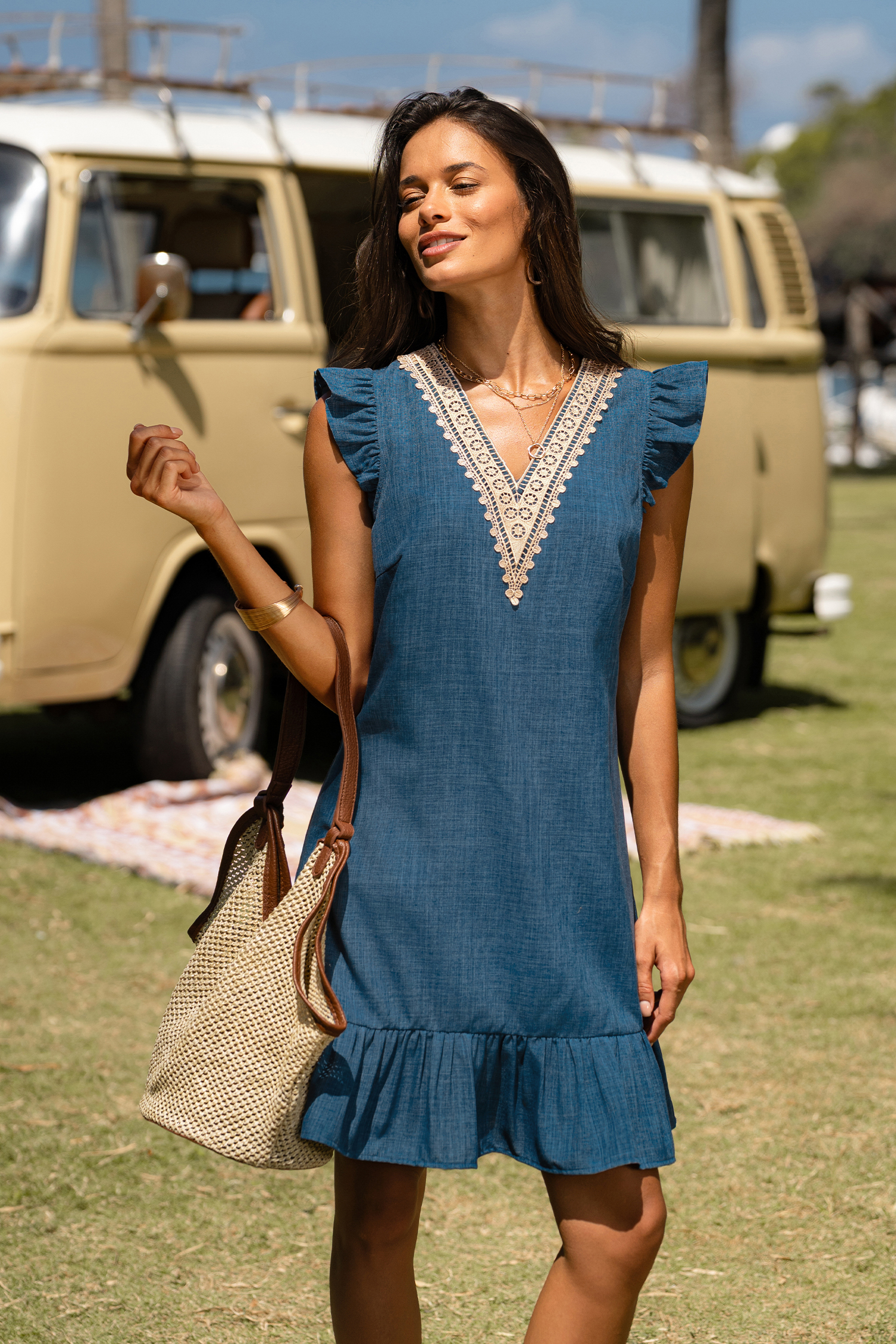 You First Blue Mini Dress