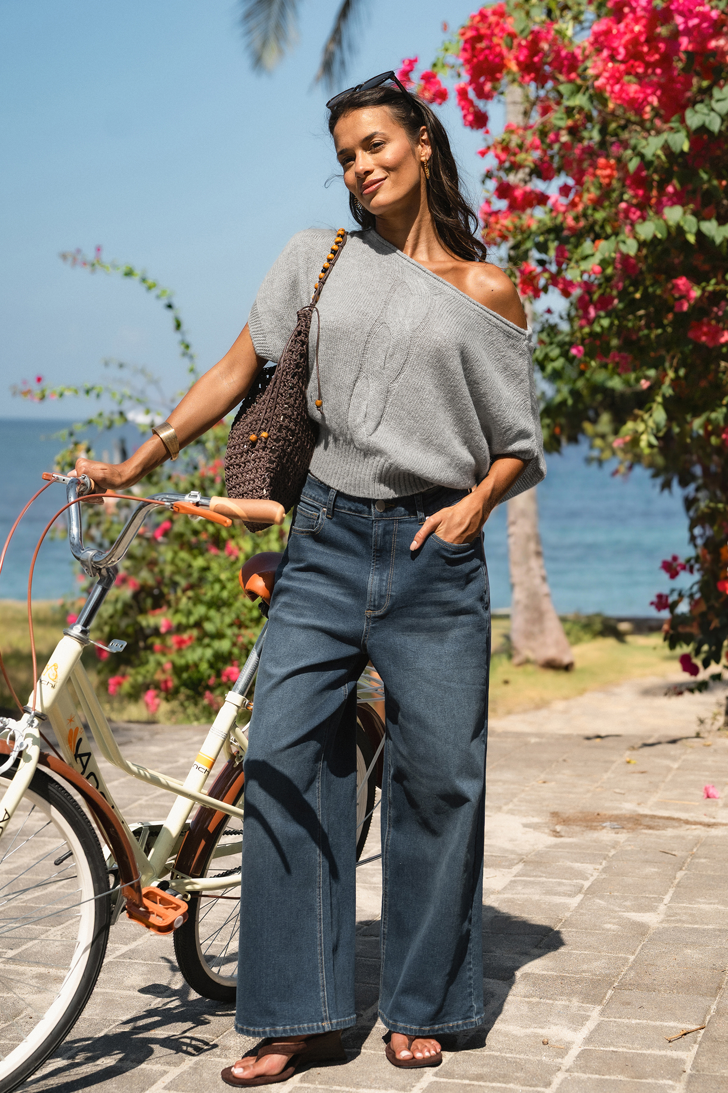 Time Flies Grey Knit Top