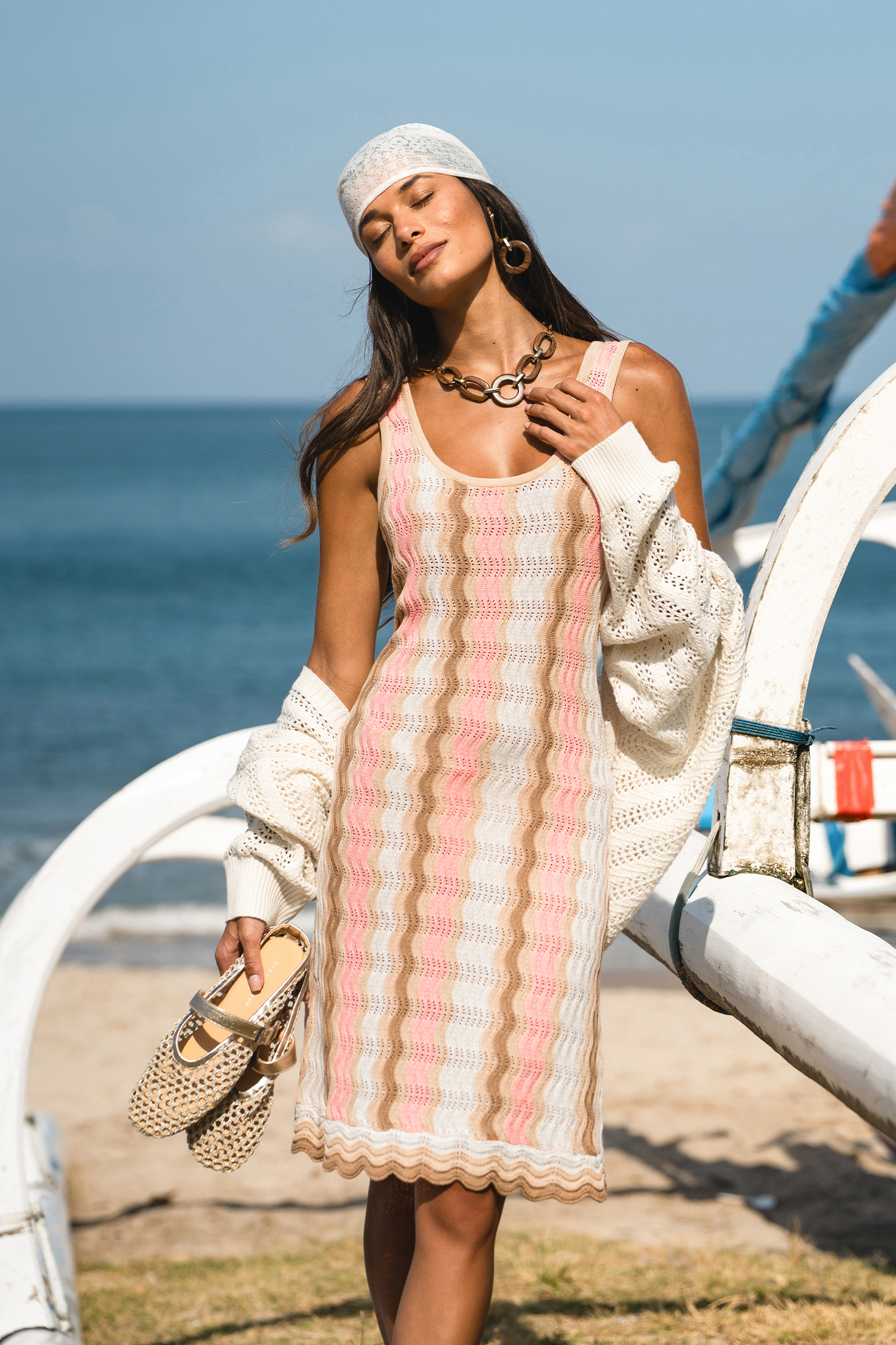 Songbird Striped Cover-Up Mini Dress