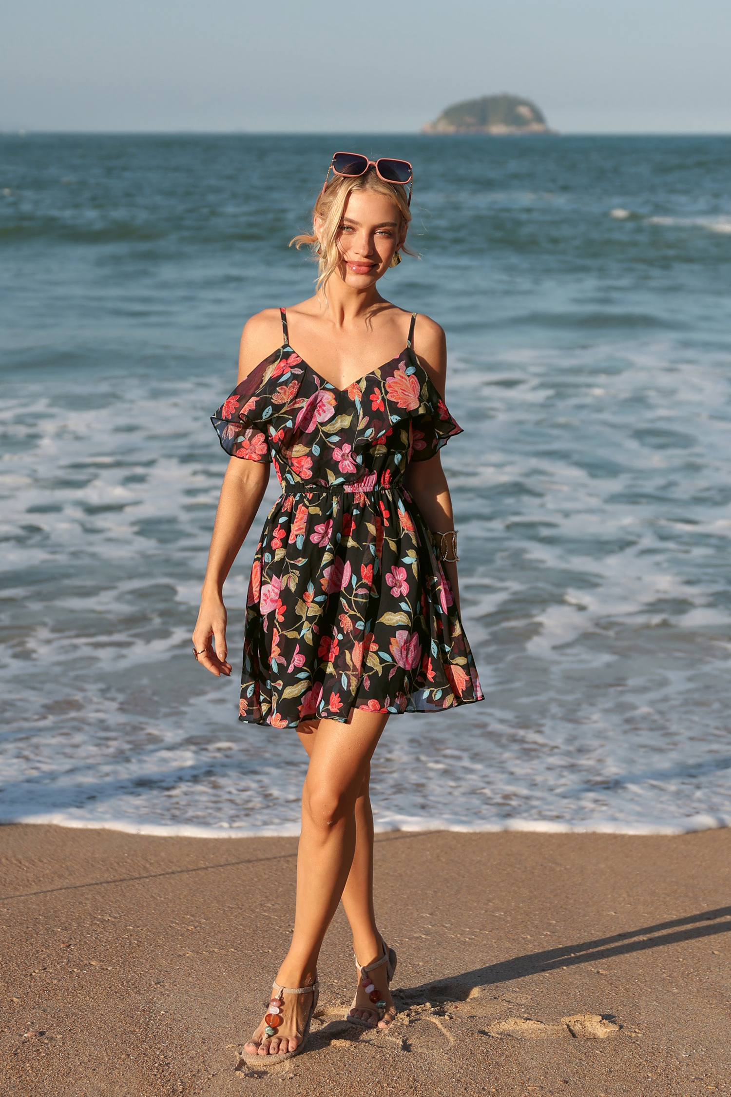 True Colors bloemen mini jurk