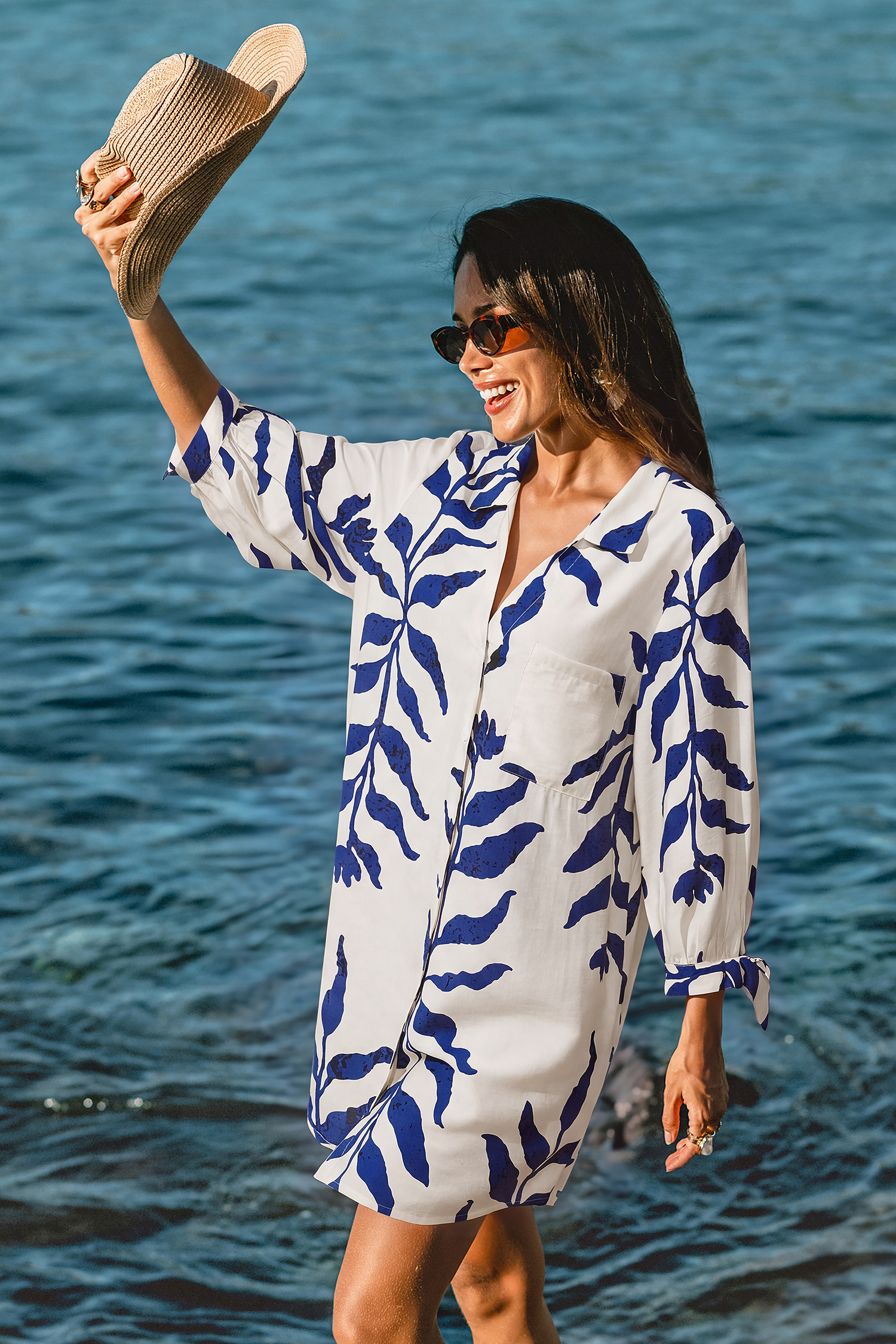 Carpe Diem Tropical Cover-Up Mini Dress