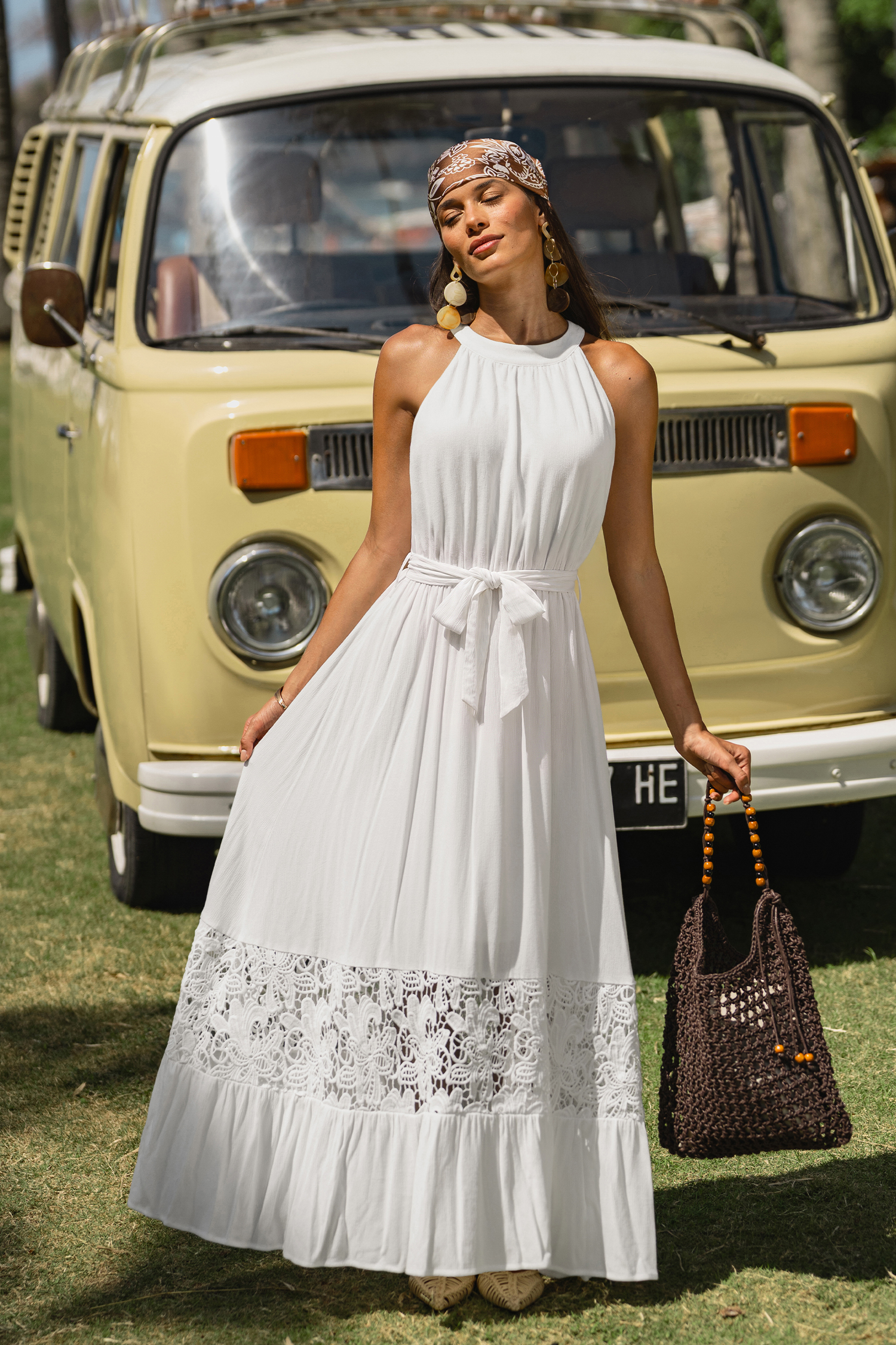 Lotus White Maxi Dress