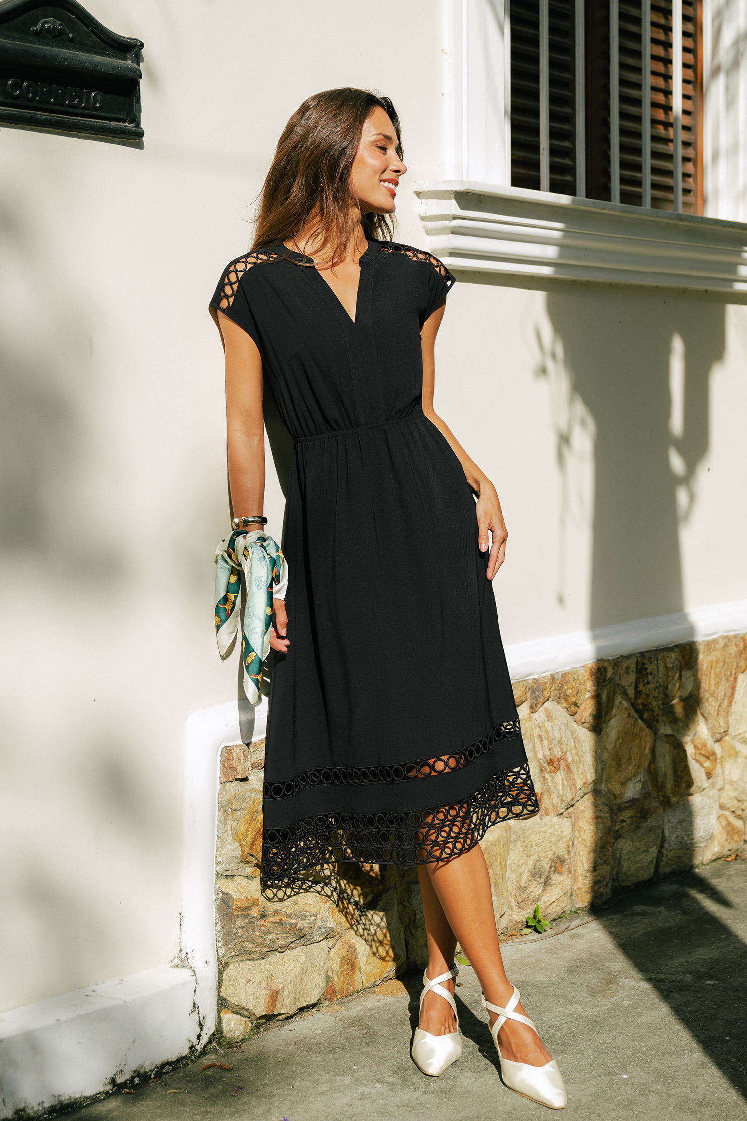 Endless Nights Black Midi Dress