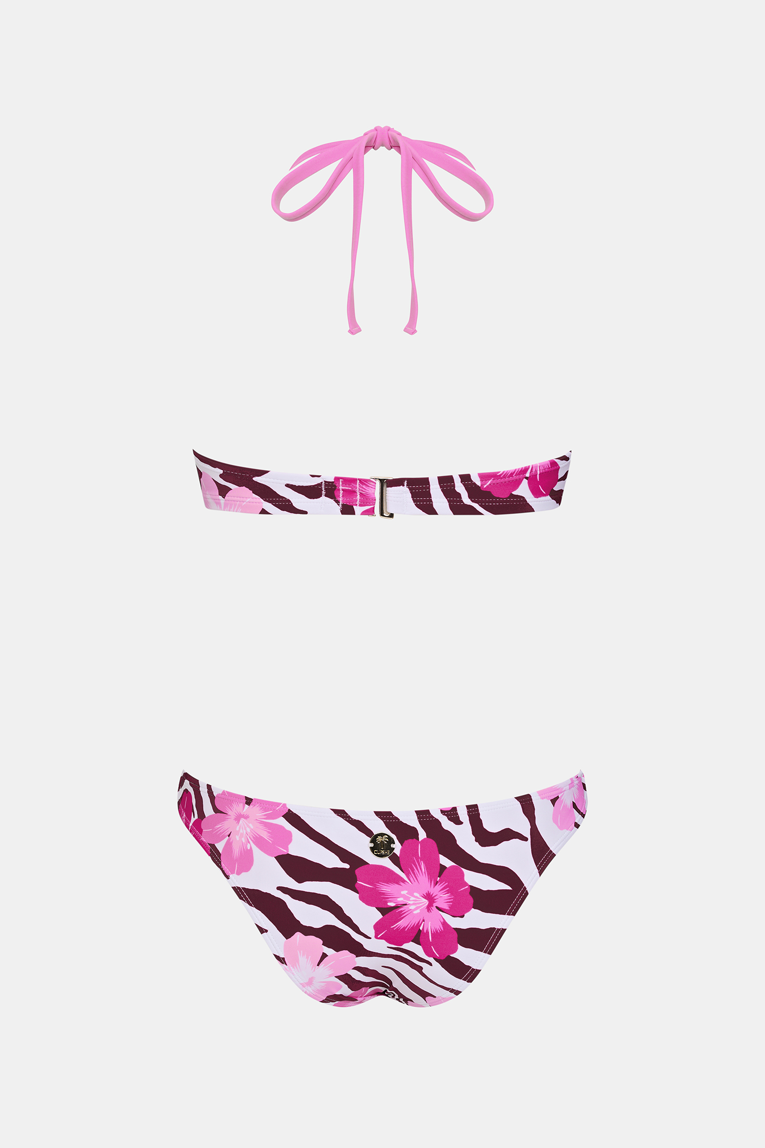 Low-Waist Bügel-Bikini-Set mit gemischtem Print