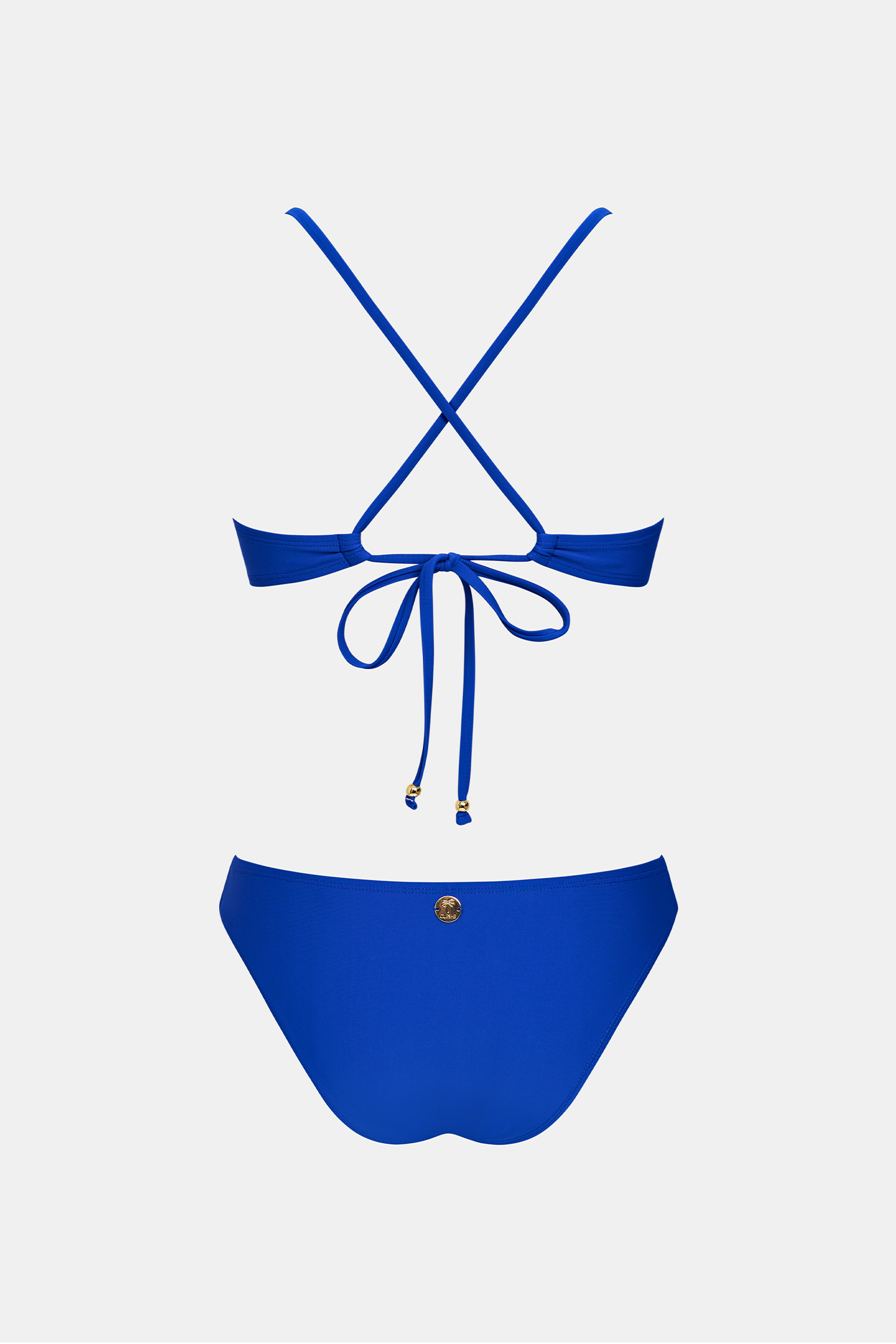 Blaues Bikini-Set mit U-Ausschnitt