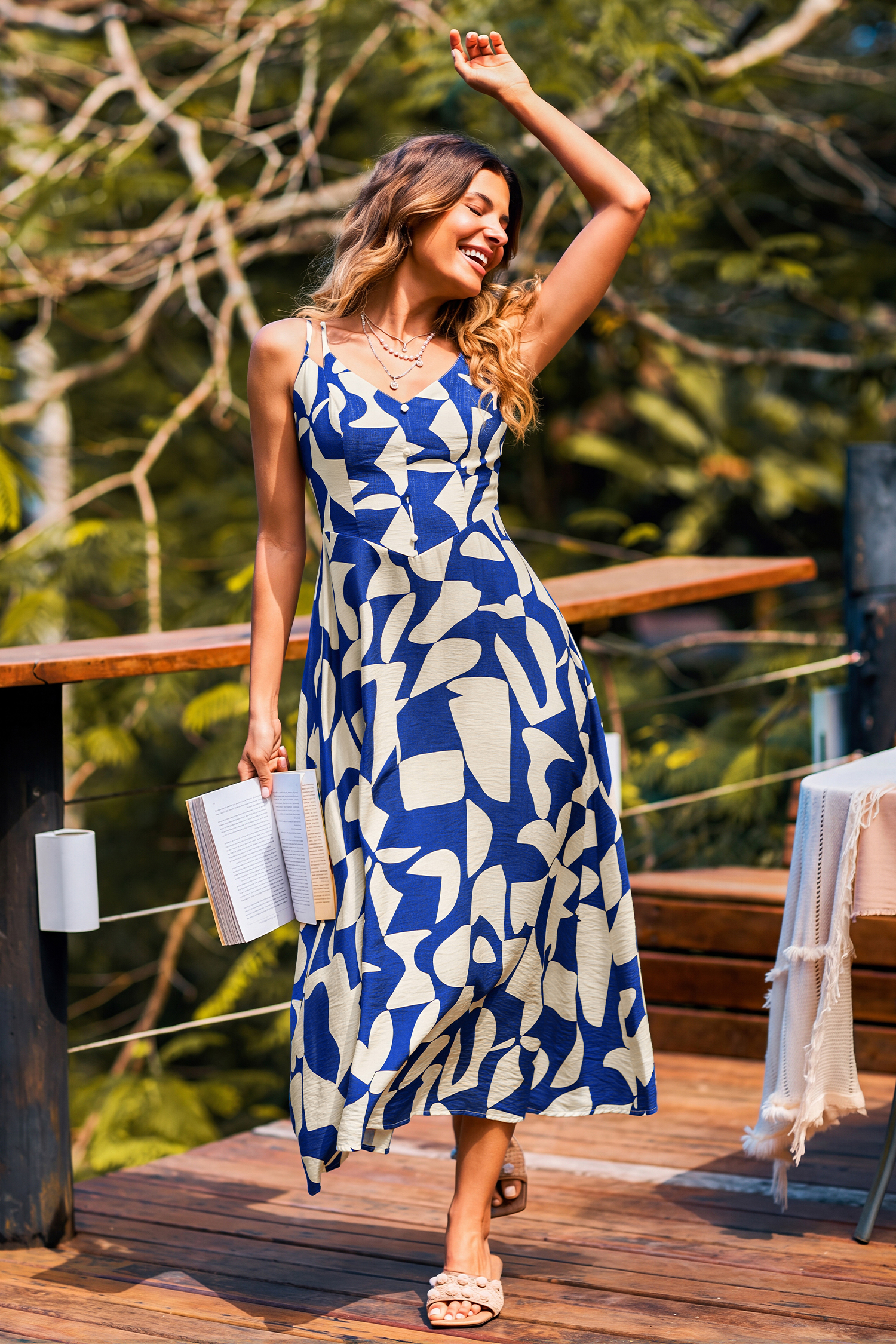 All Day Long Tropical Maxi Dress