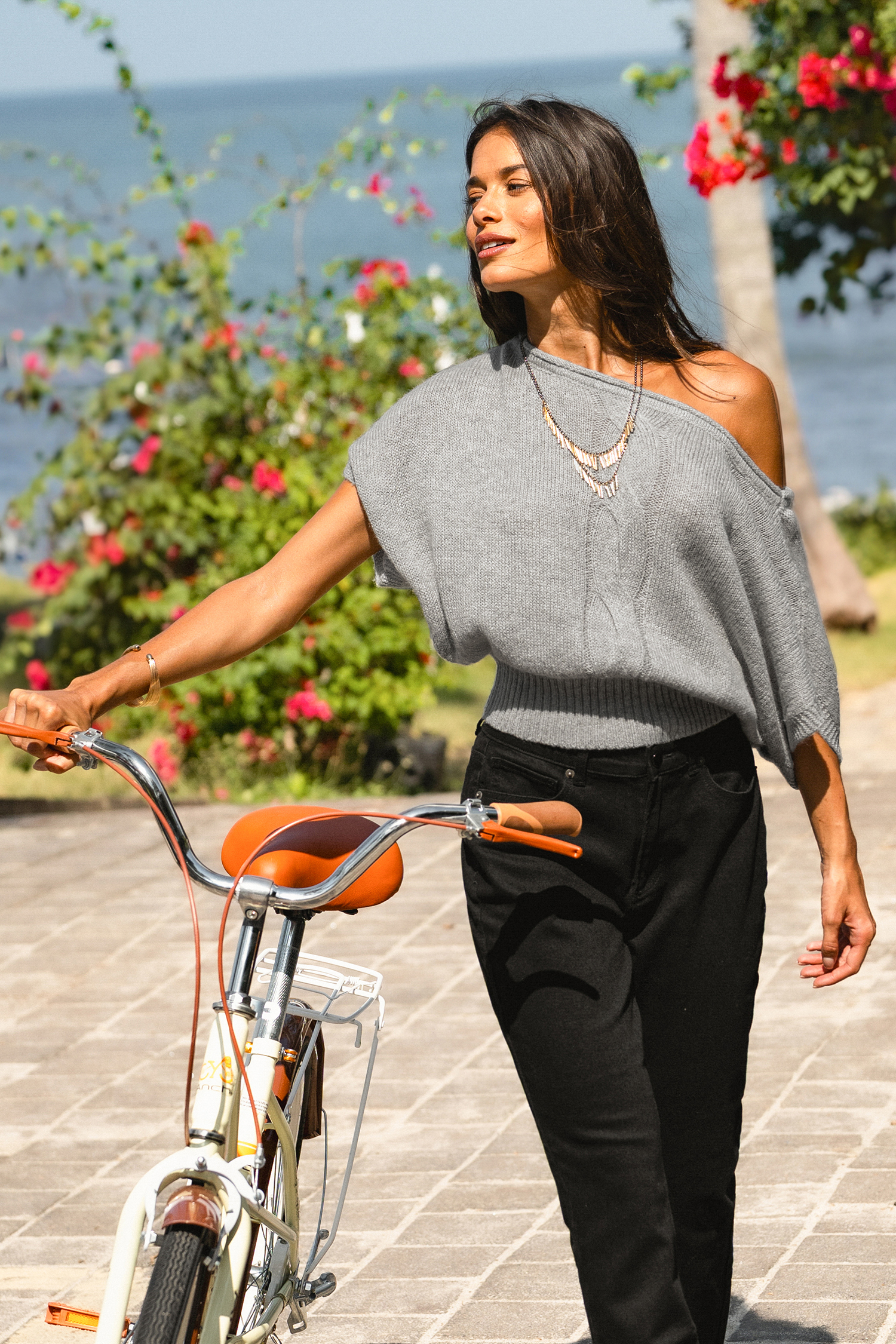 Time Flies Grey Knit Top