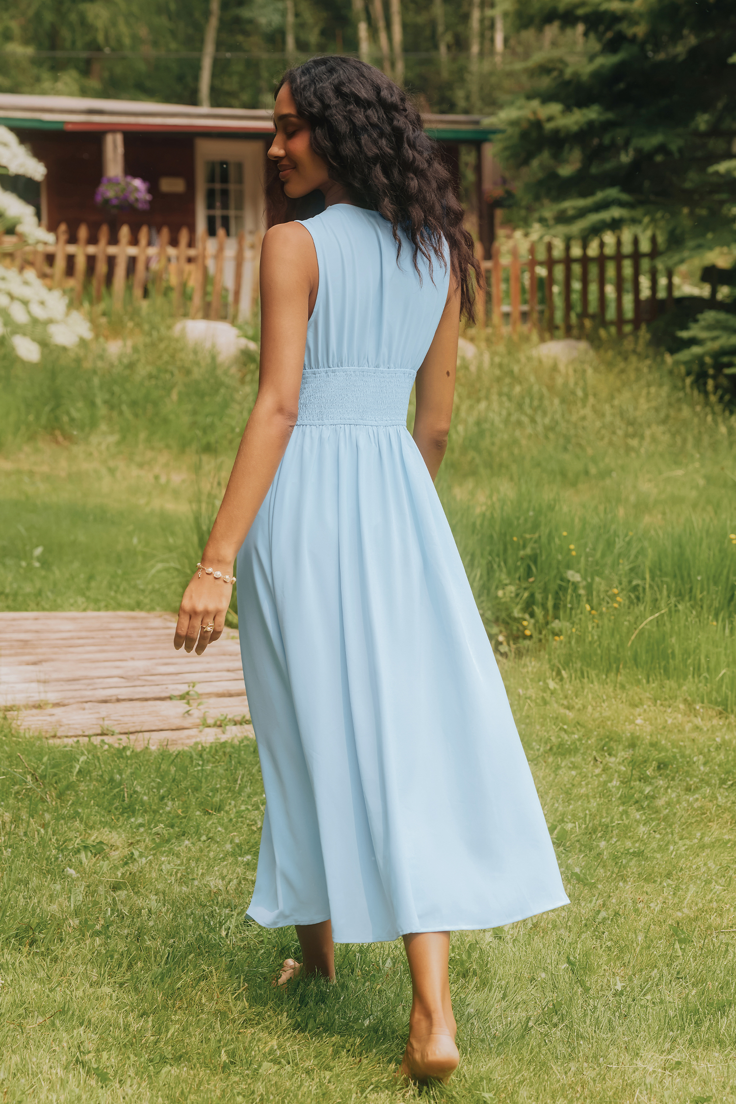 Abito lungo blu Little Hideaway
