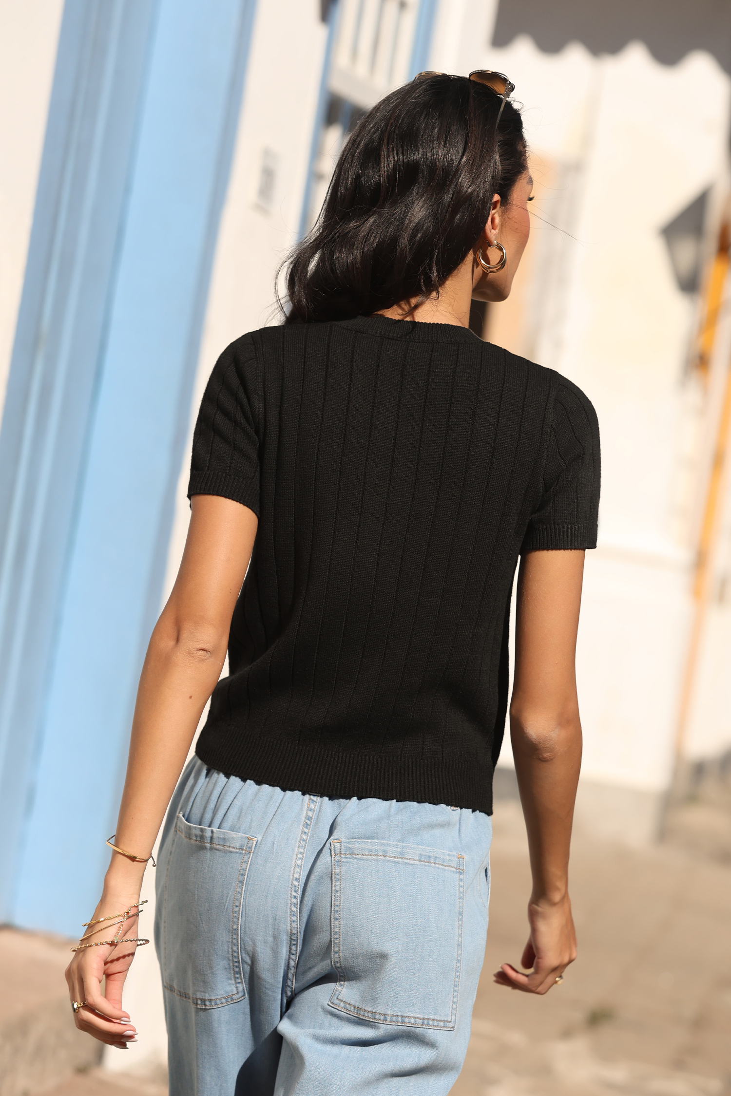 Down the Road Black Sweater