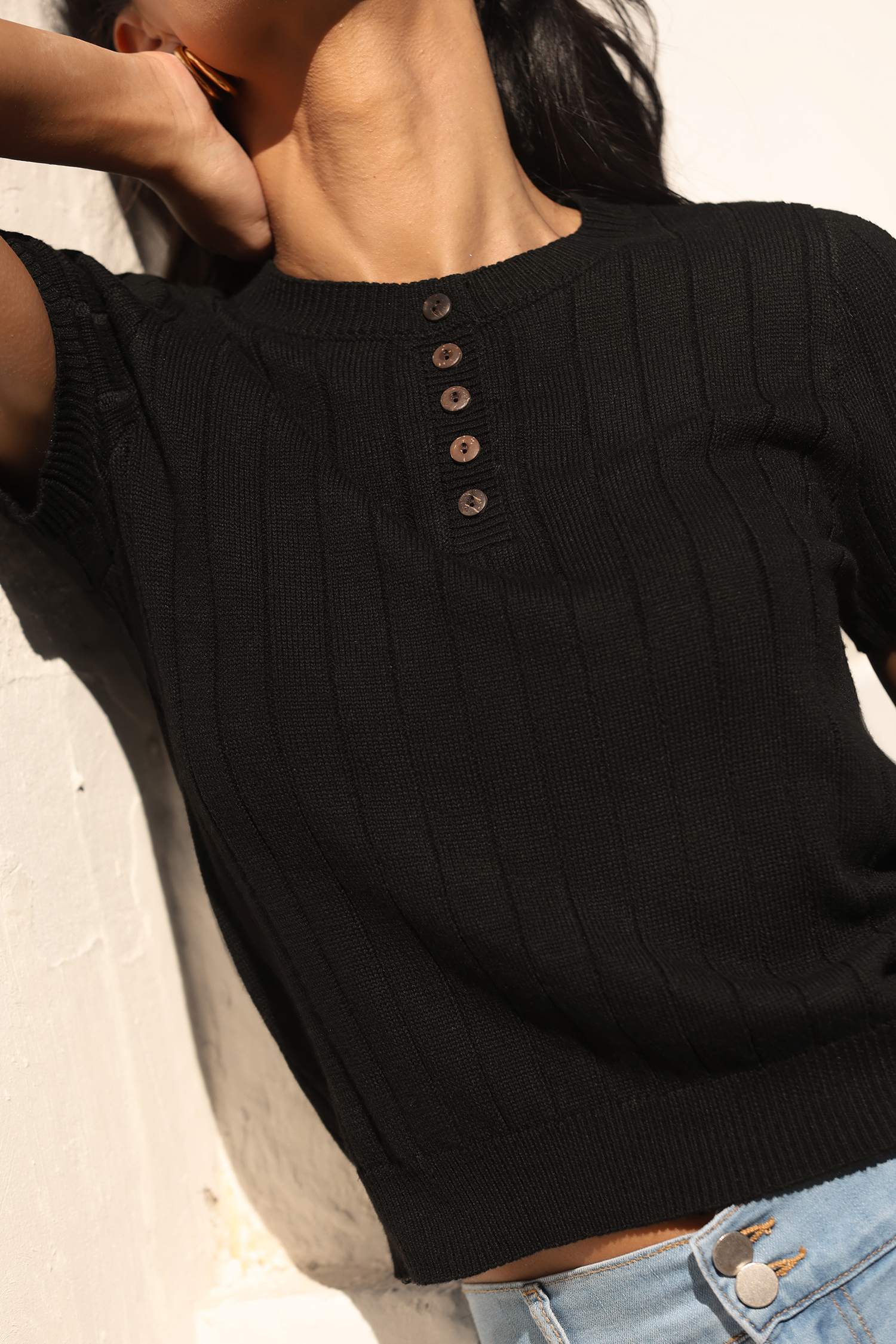 Down the Road Black Sweater