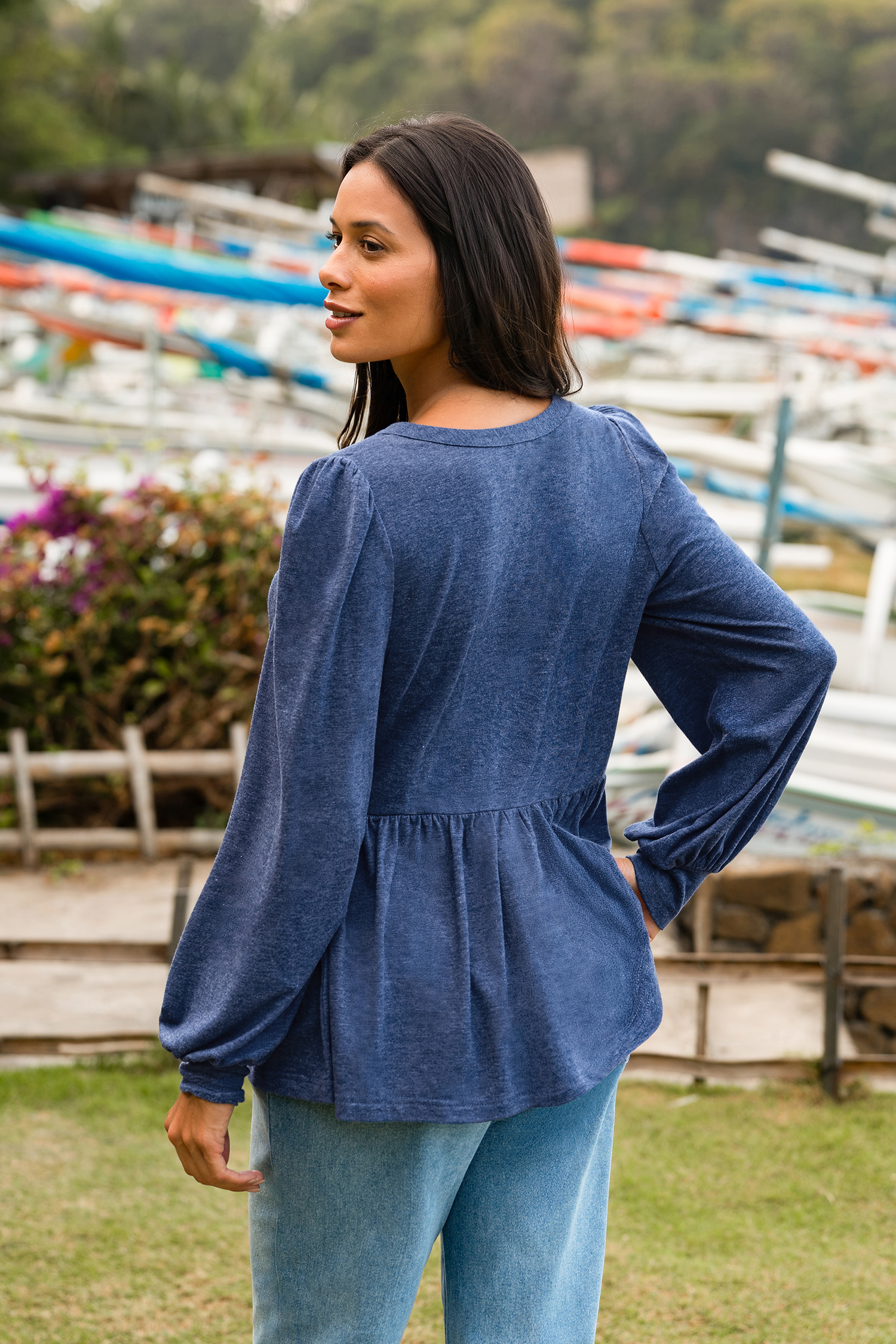 Stay Cozy Blue Top