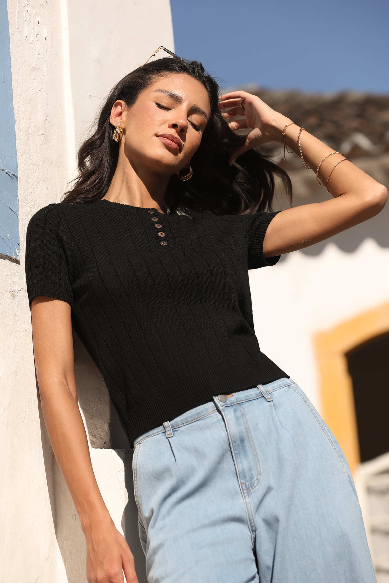 Down the Road Black Sweater