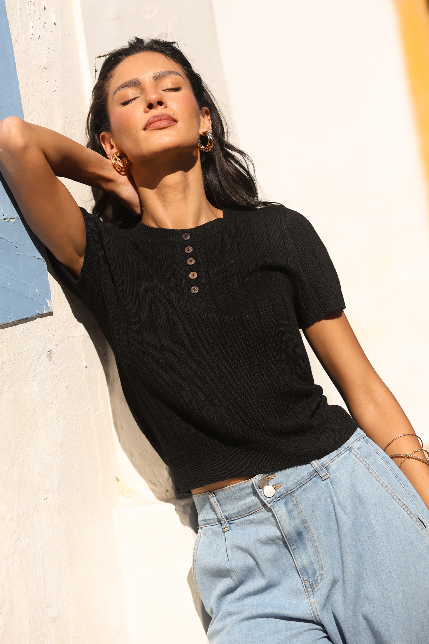 Down the Road Black Sweater
