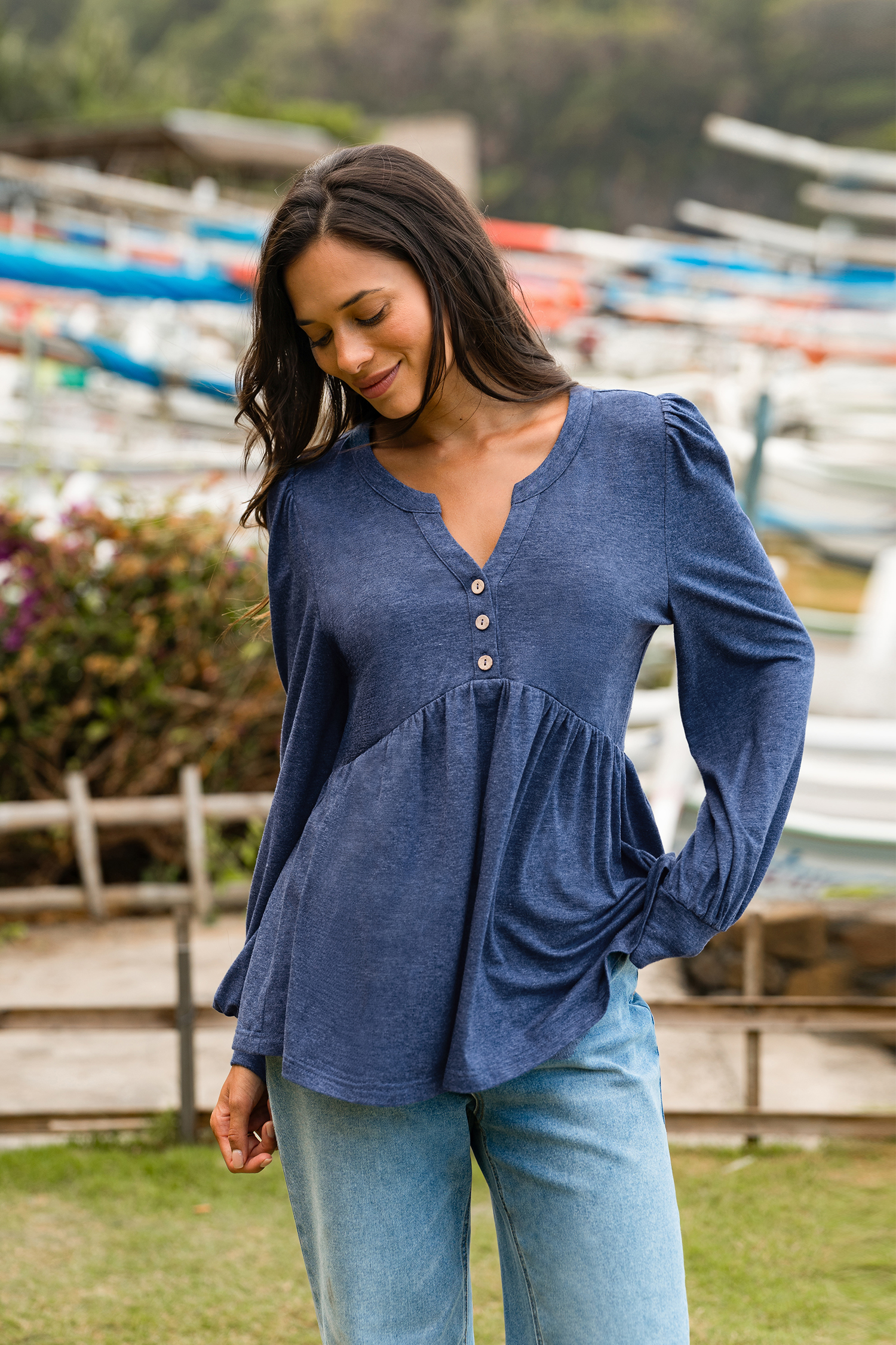 Stay Cozy Blue Top