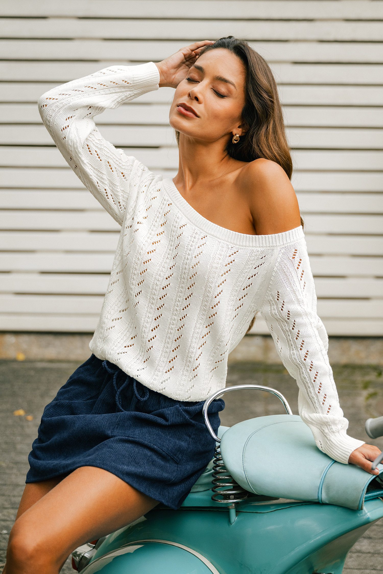 Wild Oak White Knit Top