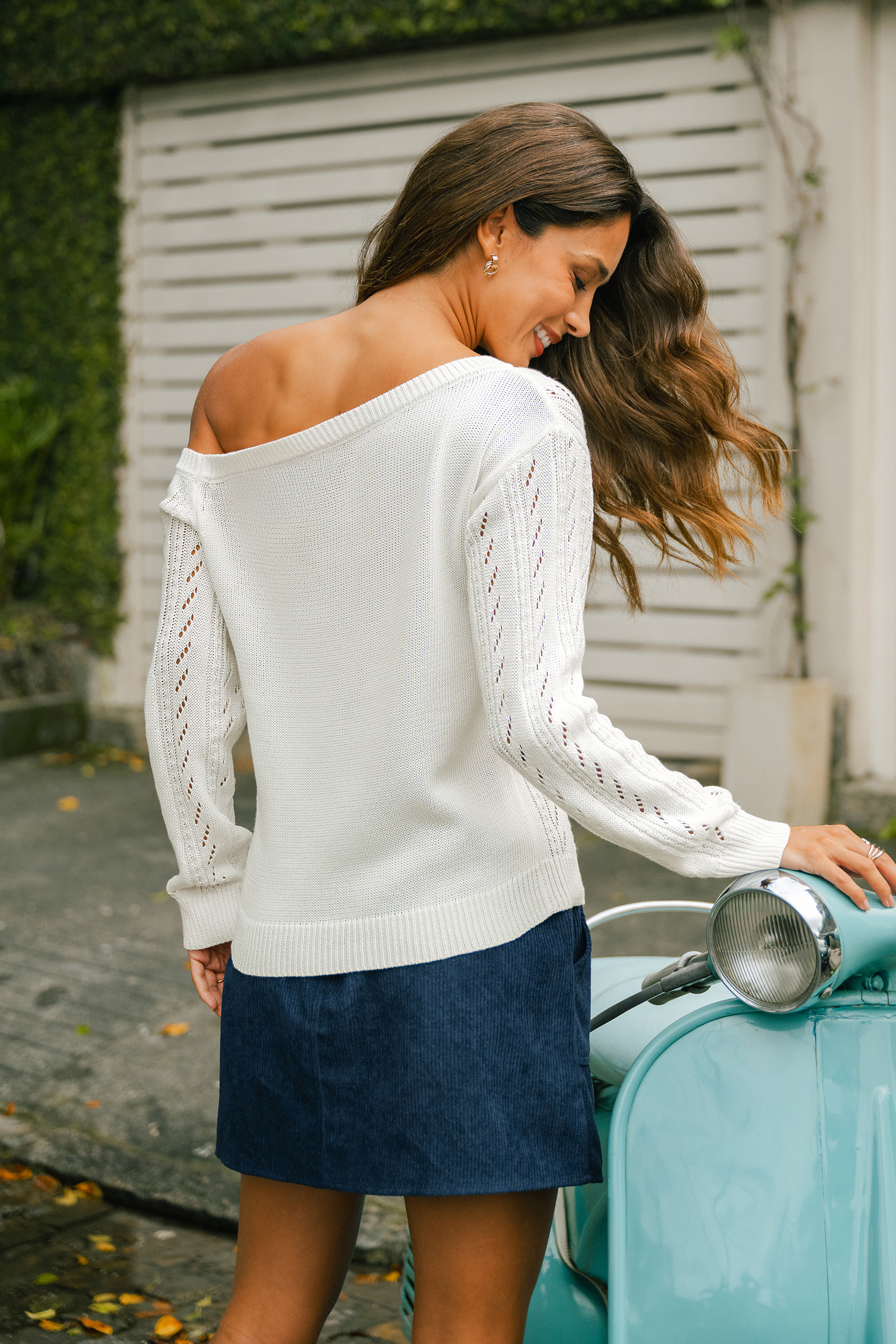Wild Oak White Knit Top