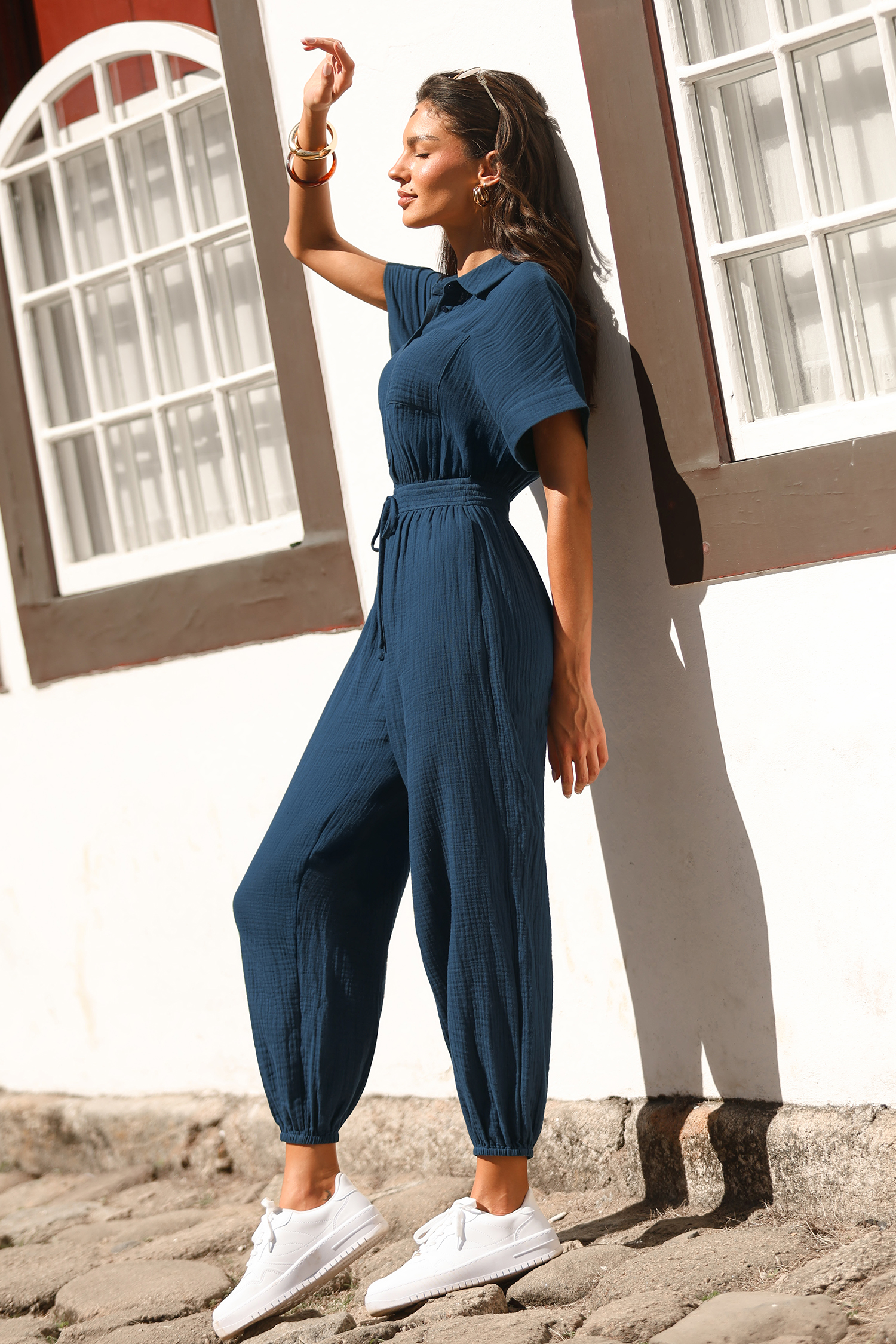 Leisurely Pace Blue Jumpsuit
