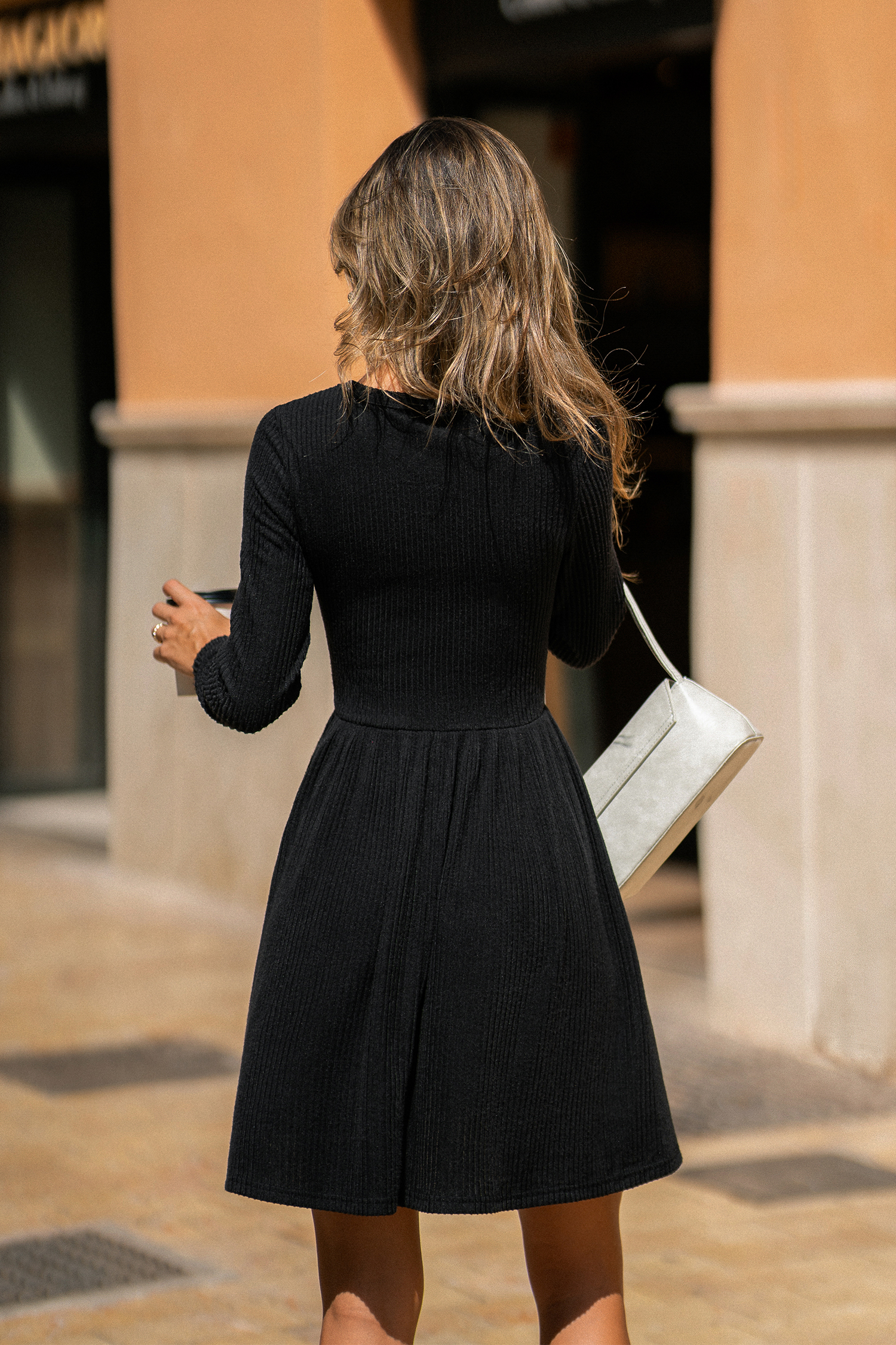 Faded Light Black Mini Dress