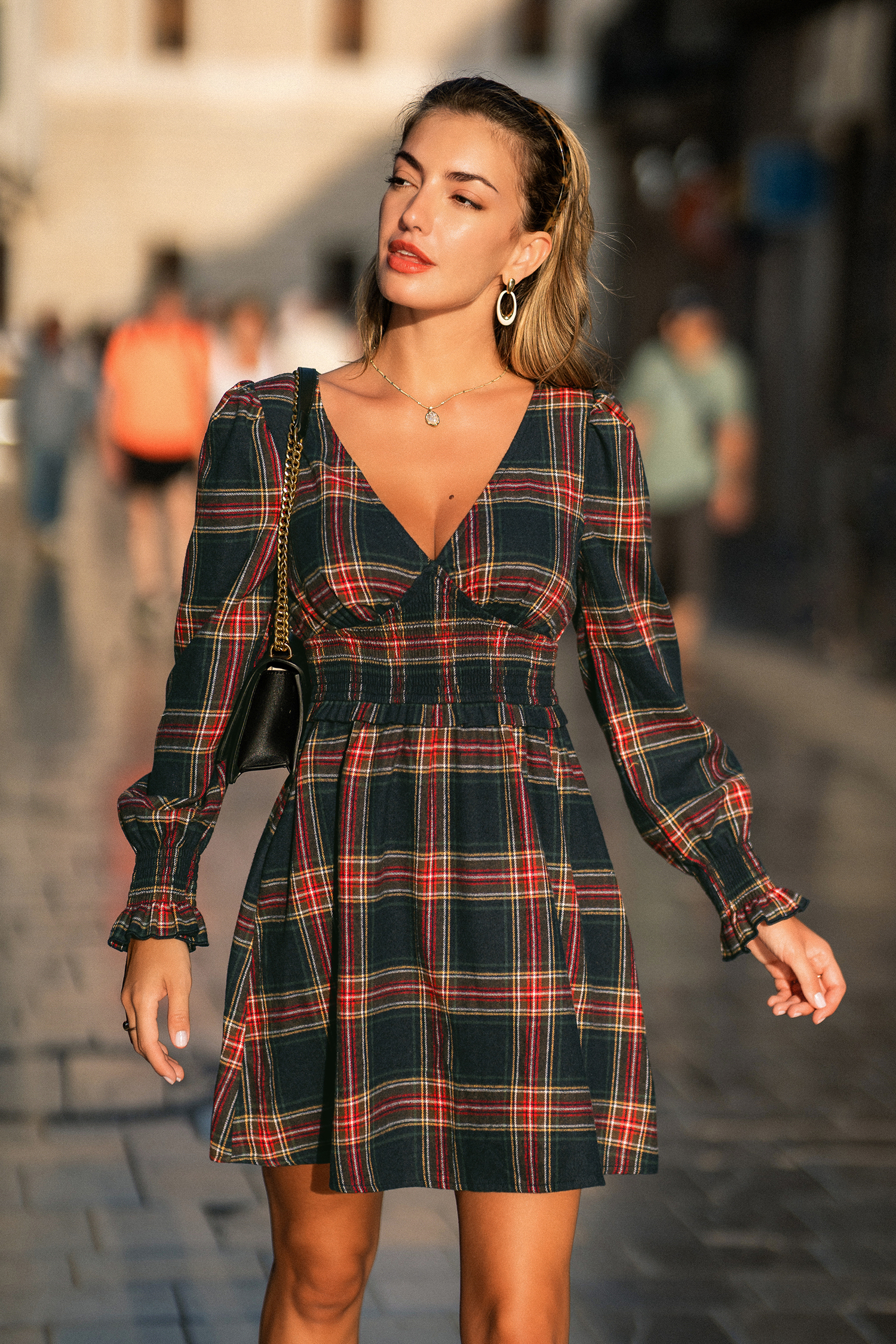 Staying Curious Plaid Mini Dress