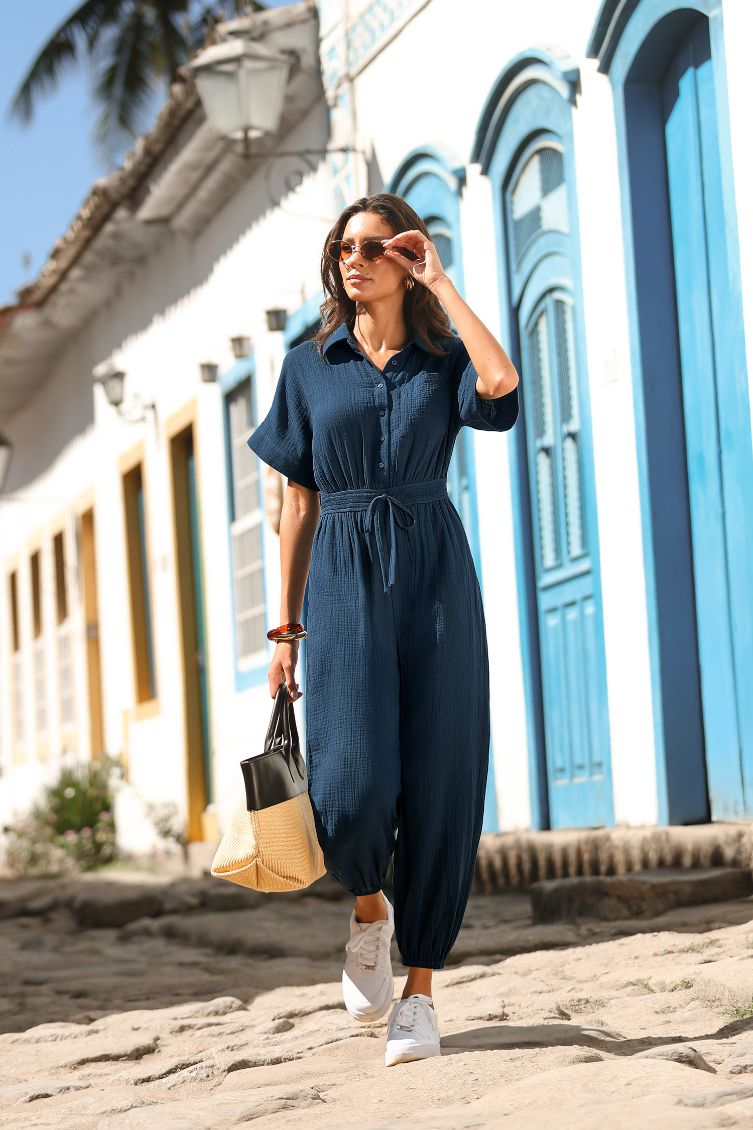 Leisurely Pace Blue Jumpsuit