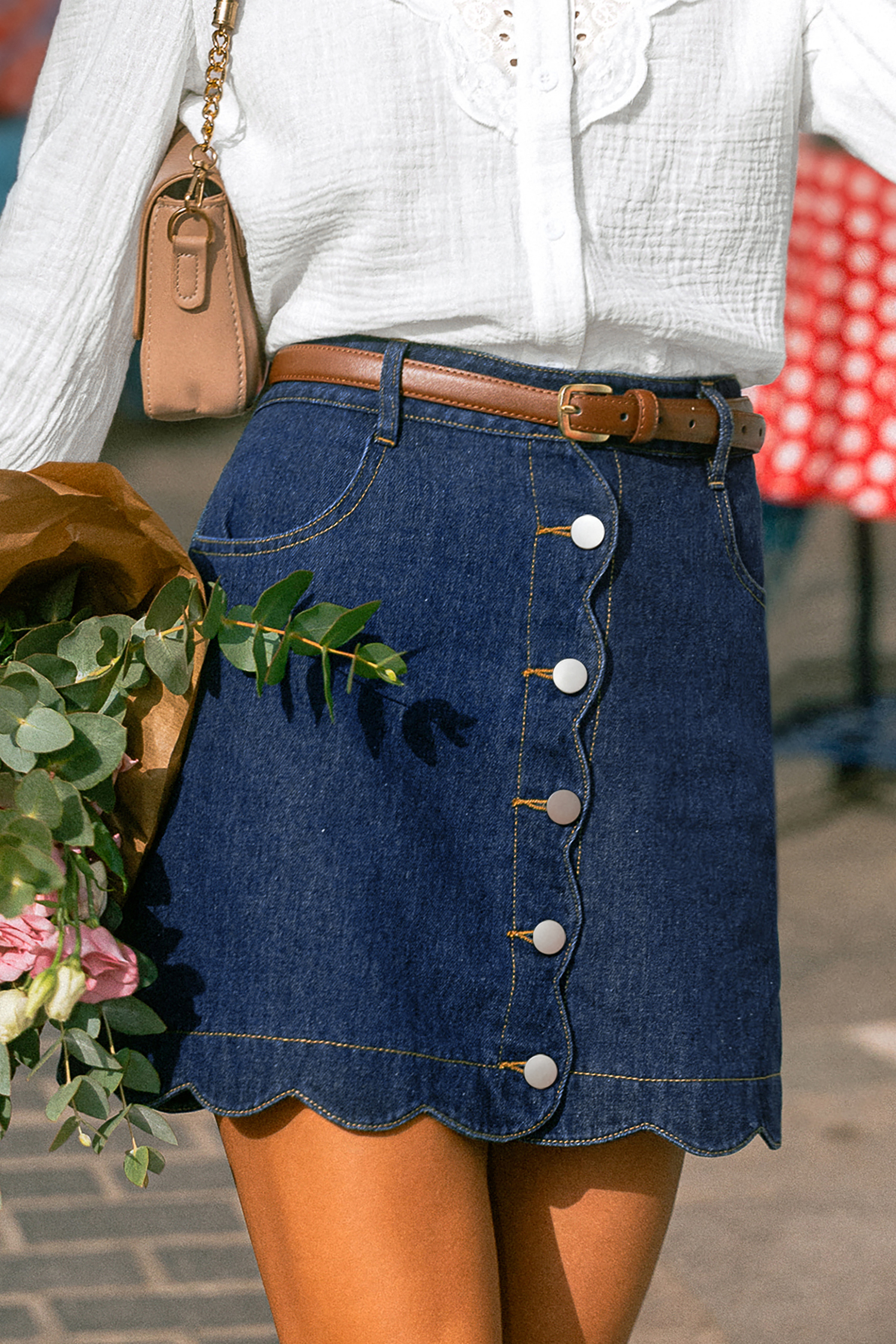 August Sky Denim Mini Skirt