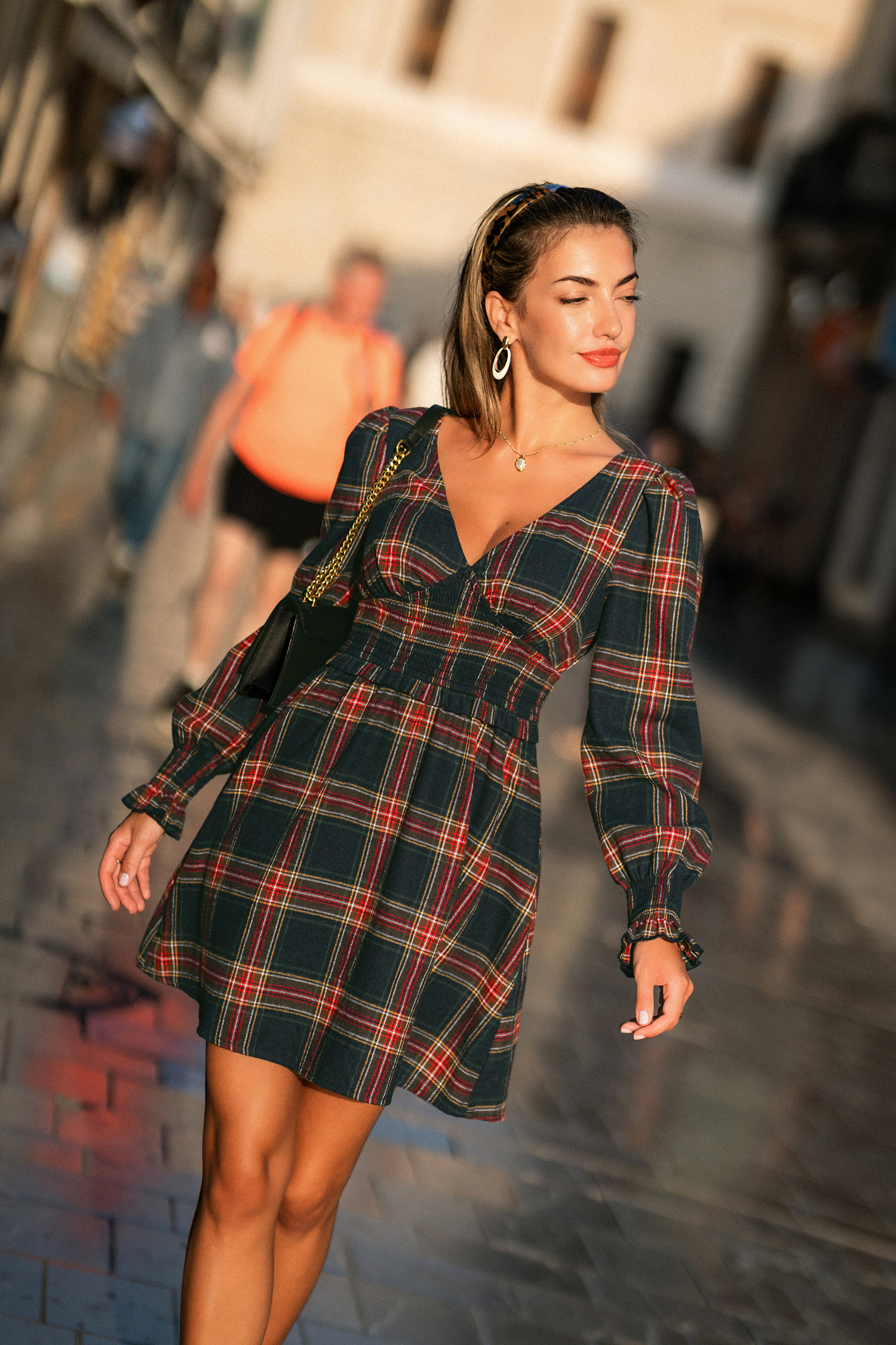Staying Curious Plaid Mini Dress